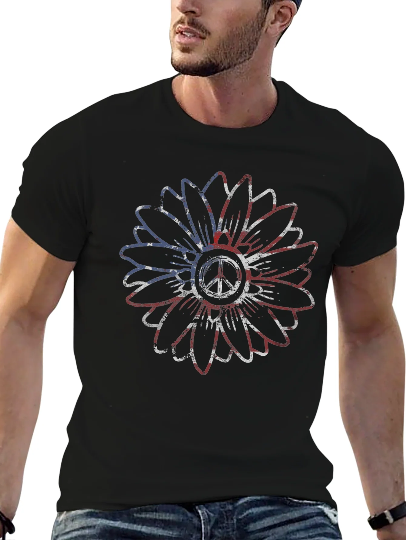 Peace Sunflower Graphic Tee