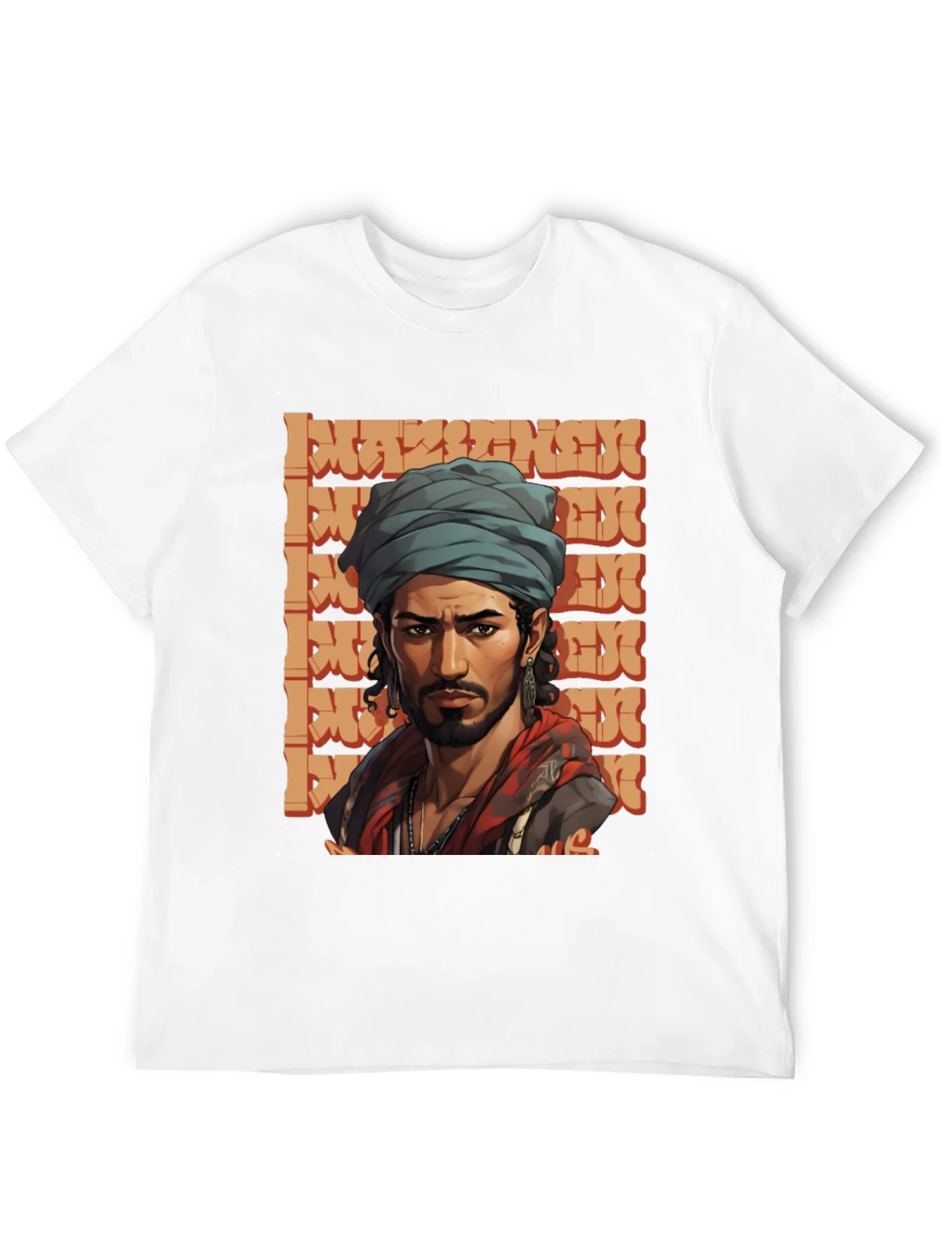 Cool Graphic Tee - Stylish Man with Turban Design