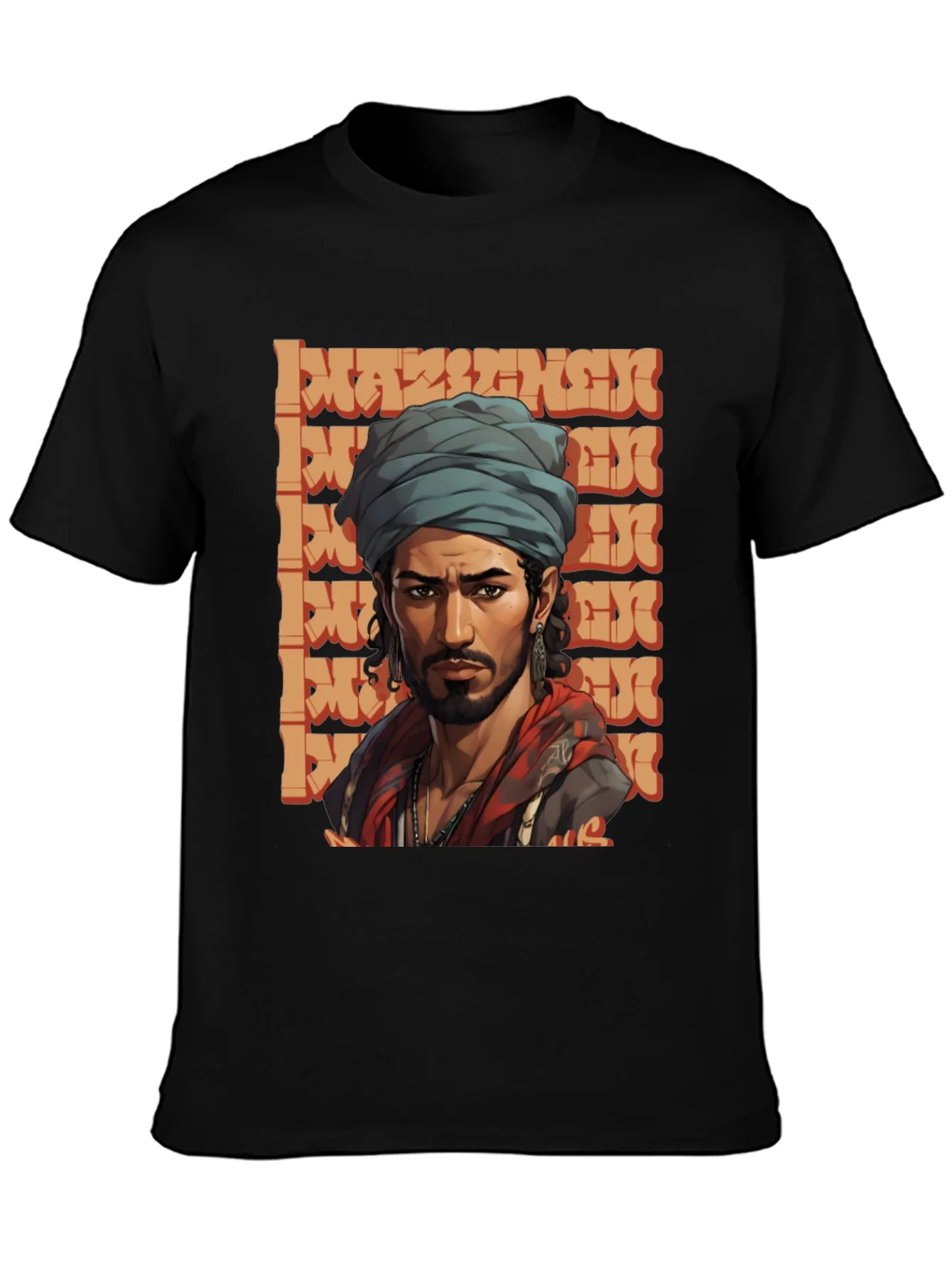 Cool Graphic Tee - Stylish Man with Turban Design