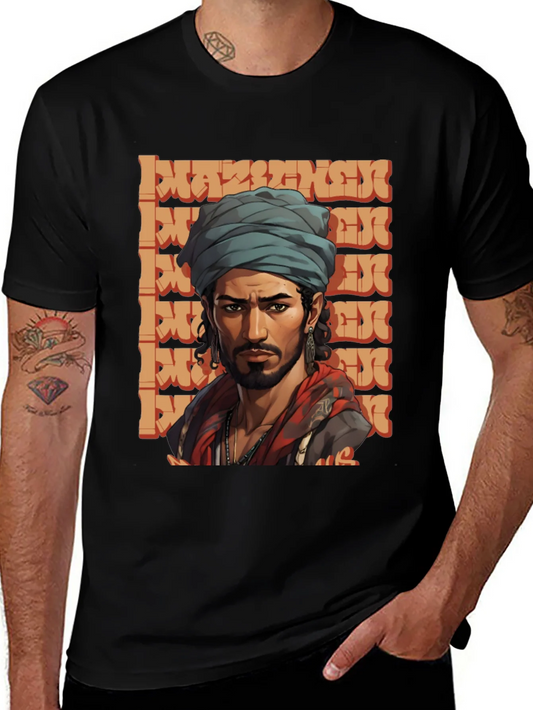 Cool Graphic Tee - Stylish Man with Turban Design