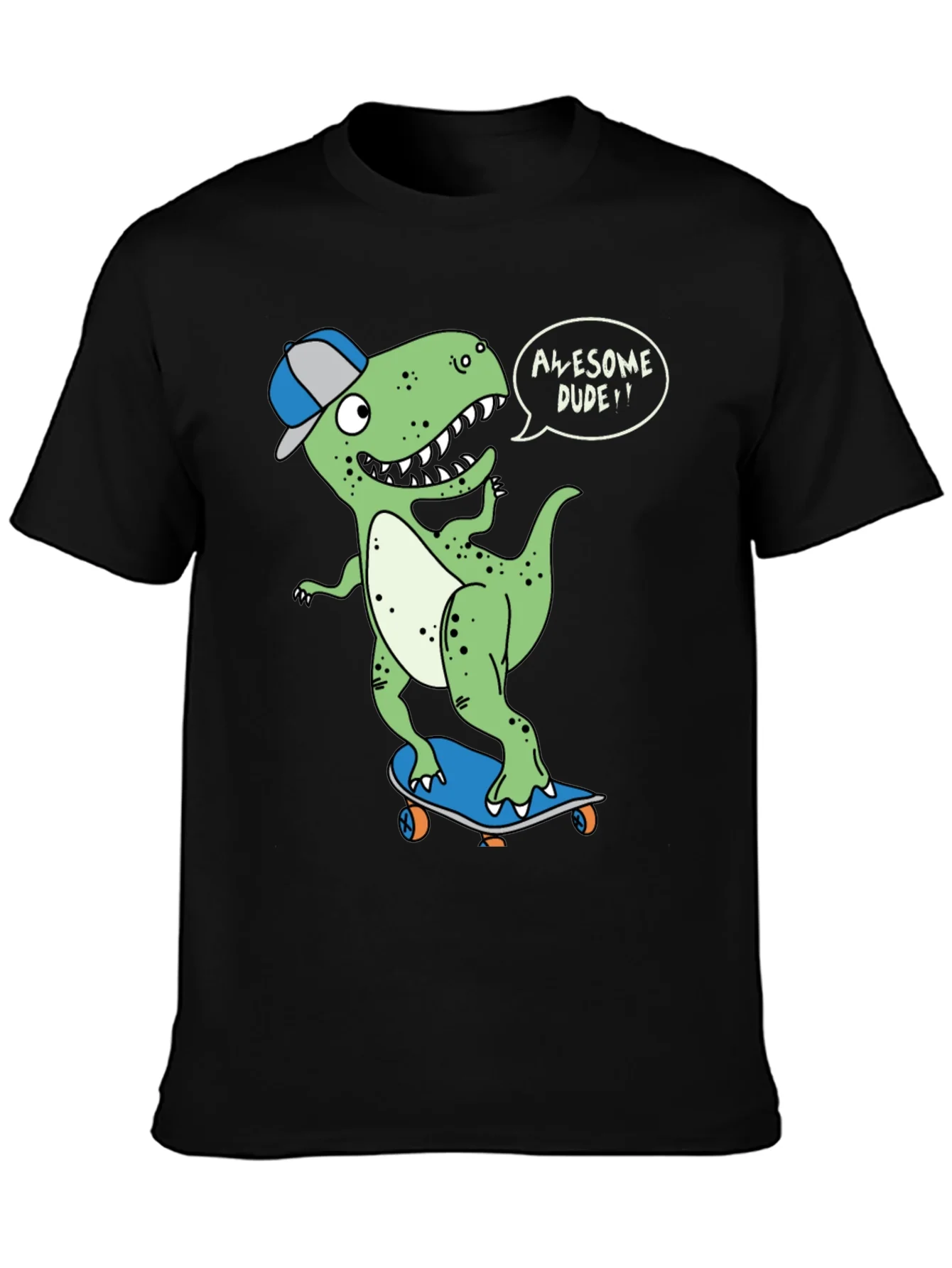 Dino Dude T-Shirt - Awesome Skateboarder Tee