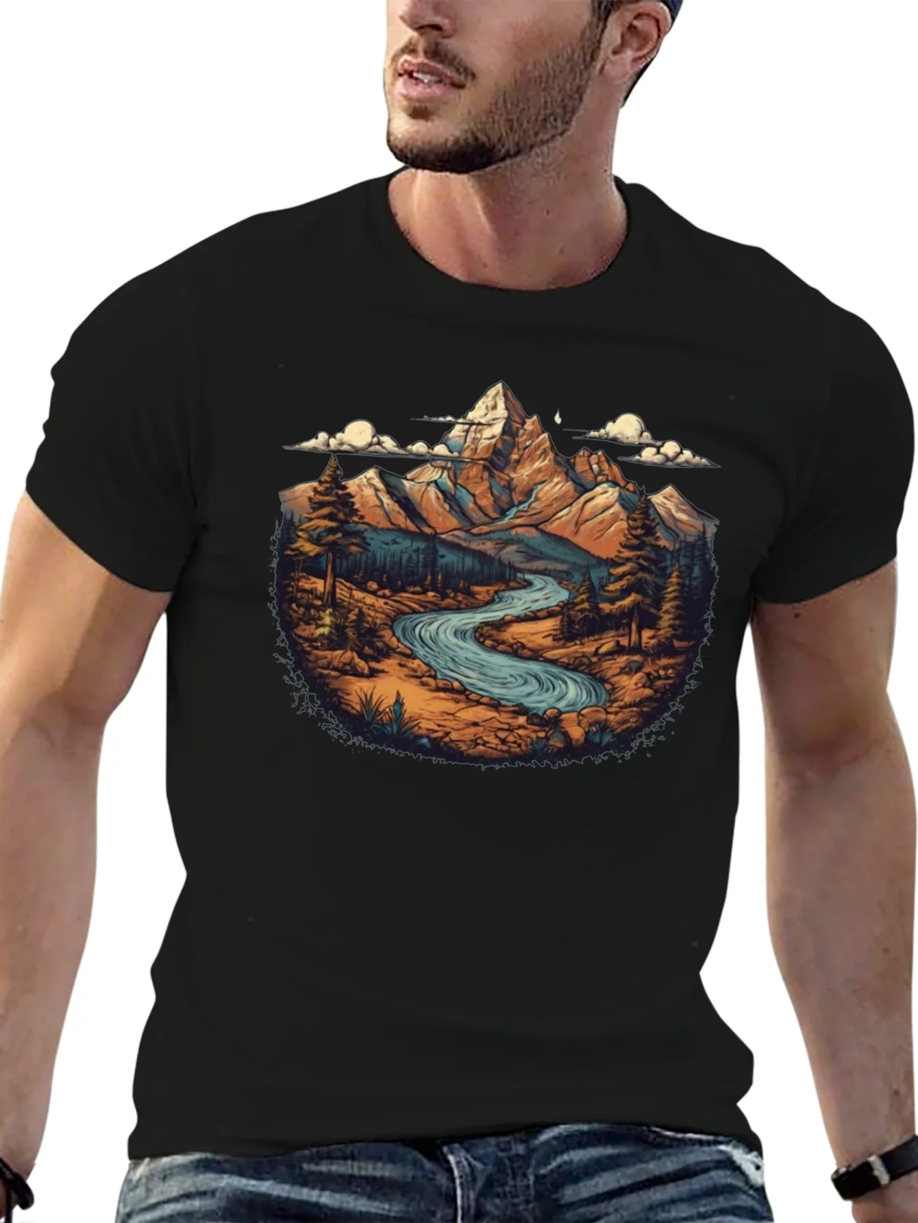 Mountain River Graphic T-Shirt
