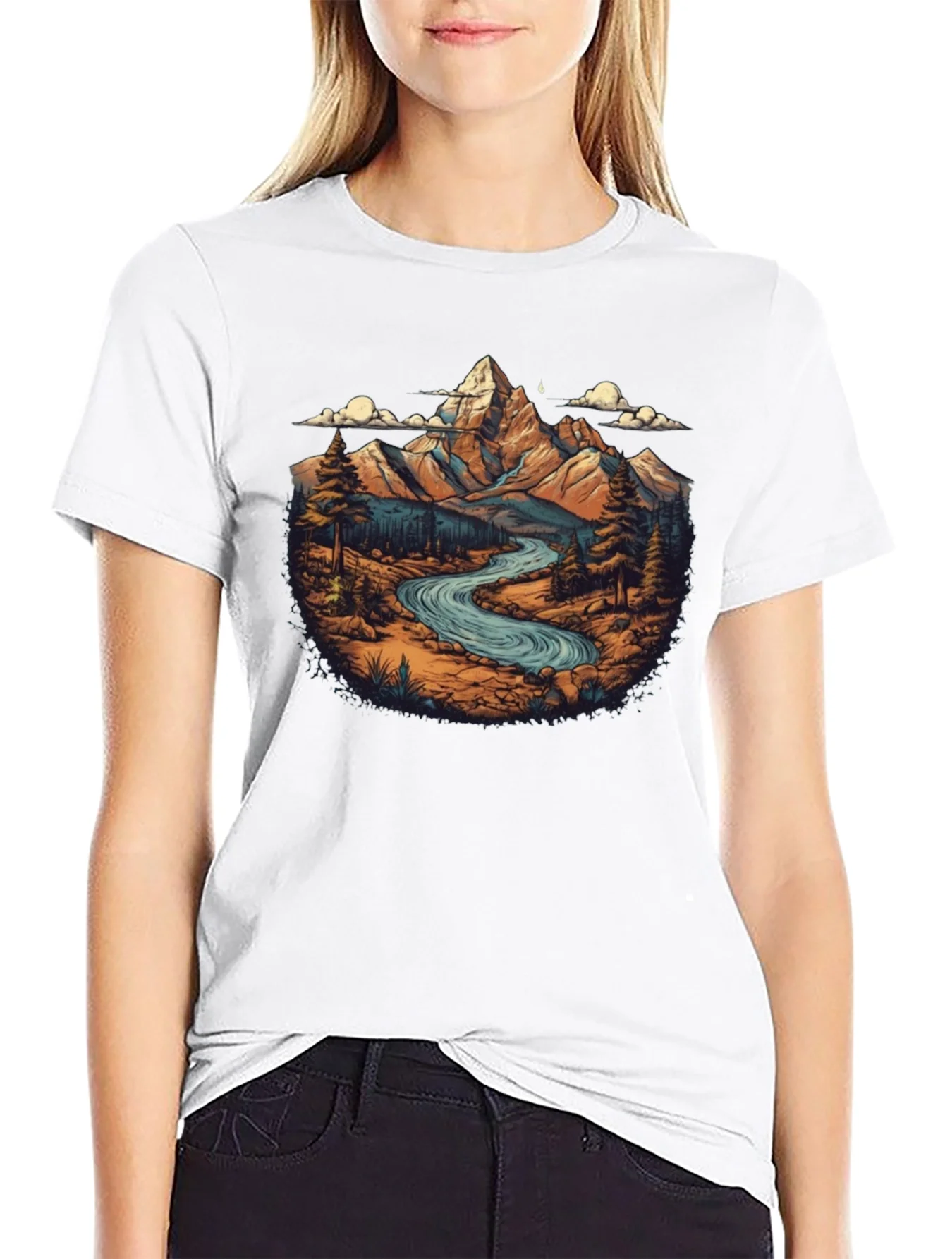 Mountain River Graphic T-Shirt