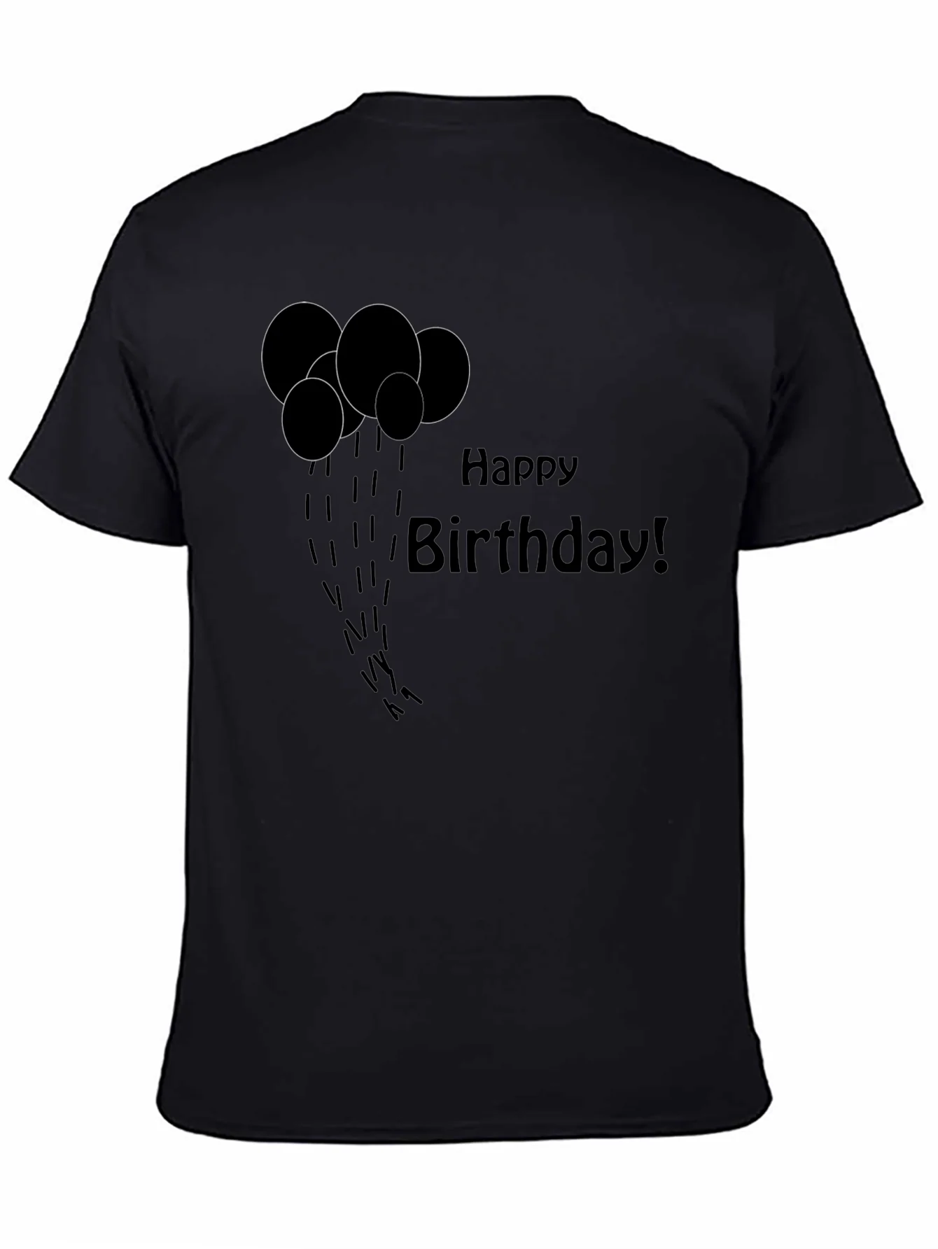 Happy Birthday Black Graphic T-Shirt