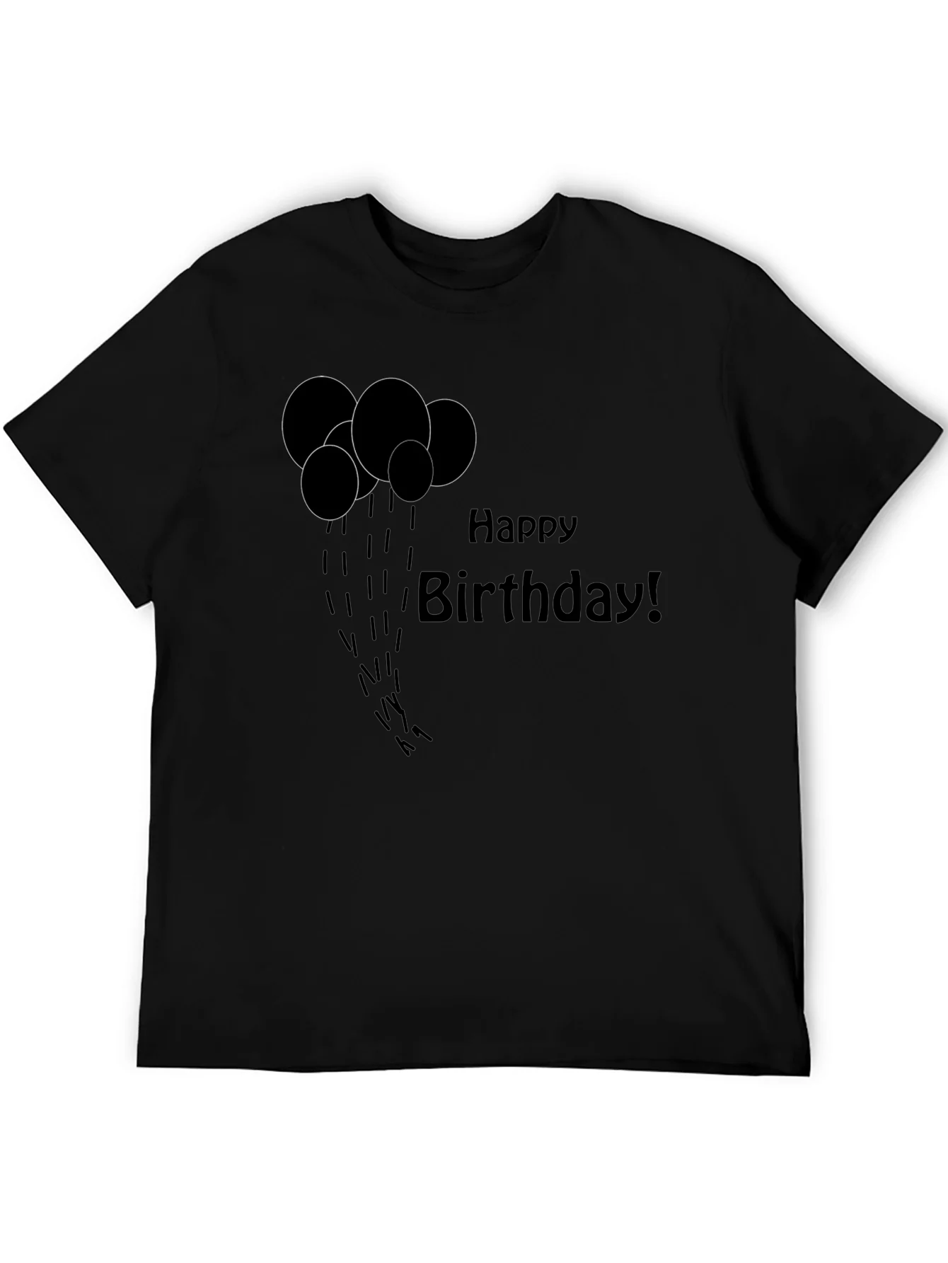 Happy Birthday Black Graphic T-Shirt