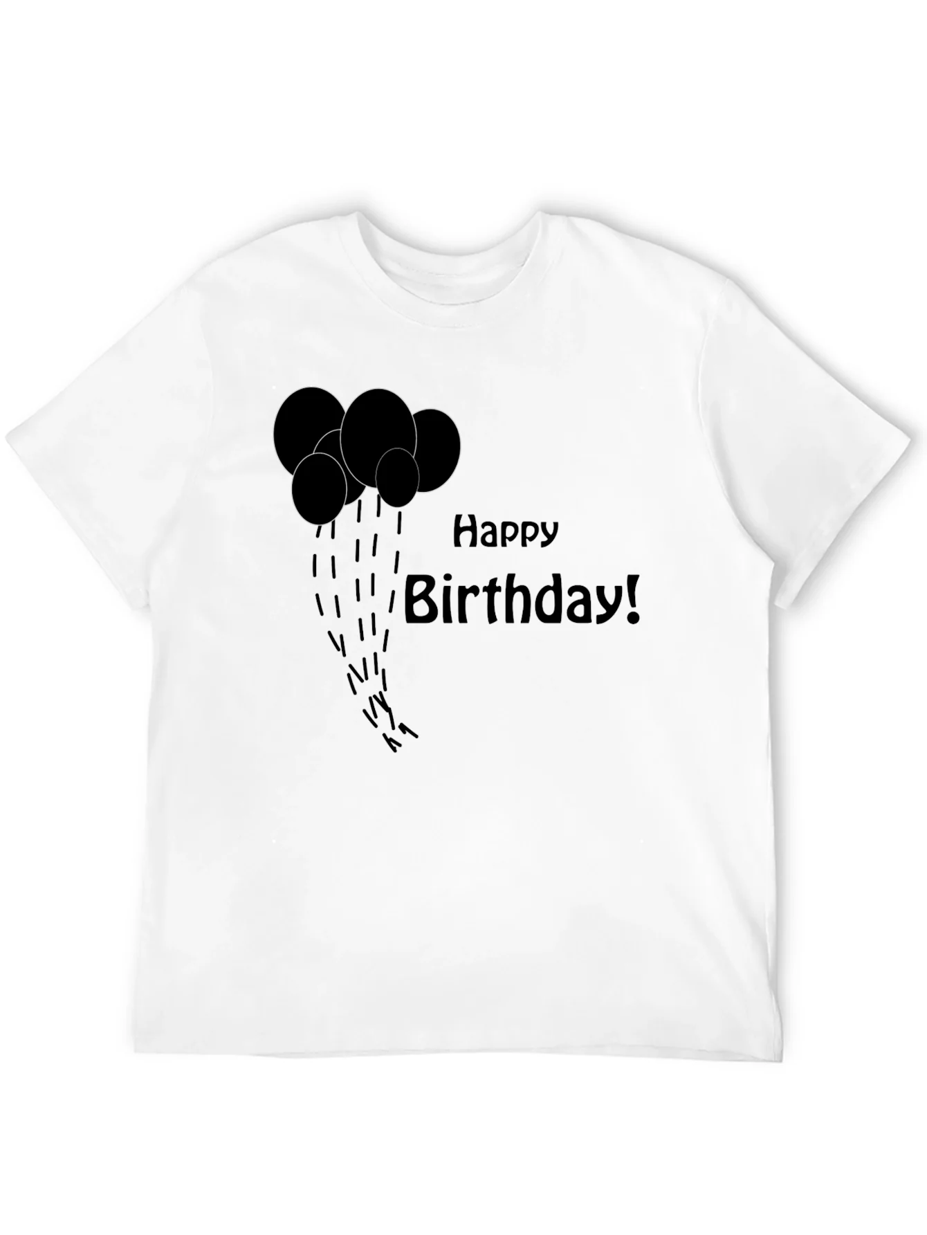Happy Birthday Black Graphic T-Shirt