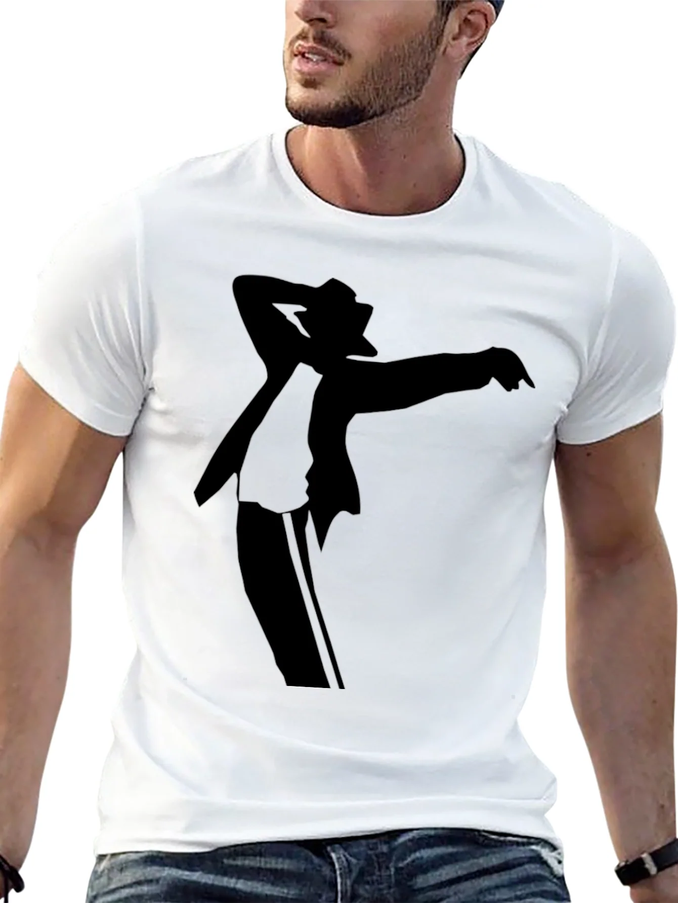 Michael Jackson Silhouette Black Graphic T-Shirt