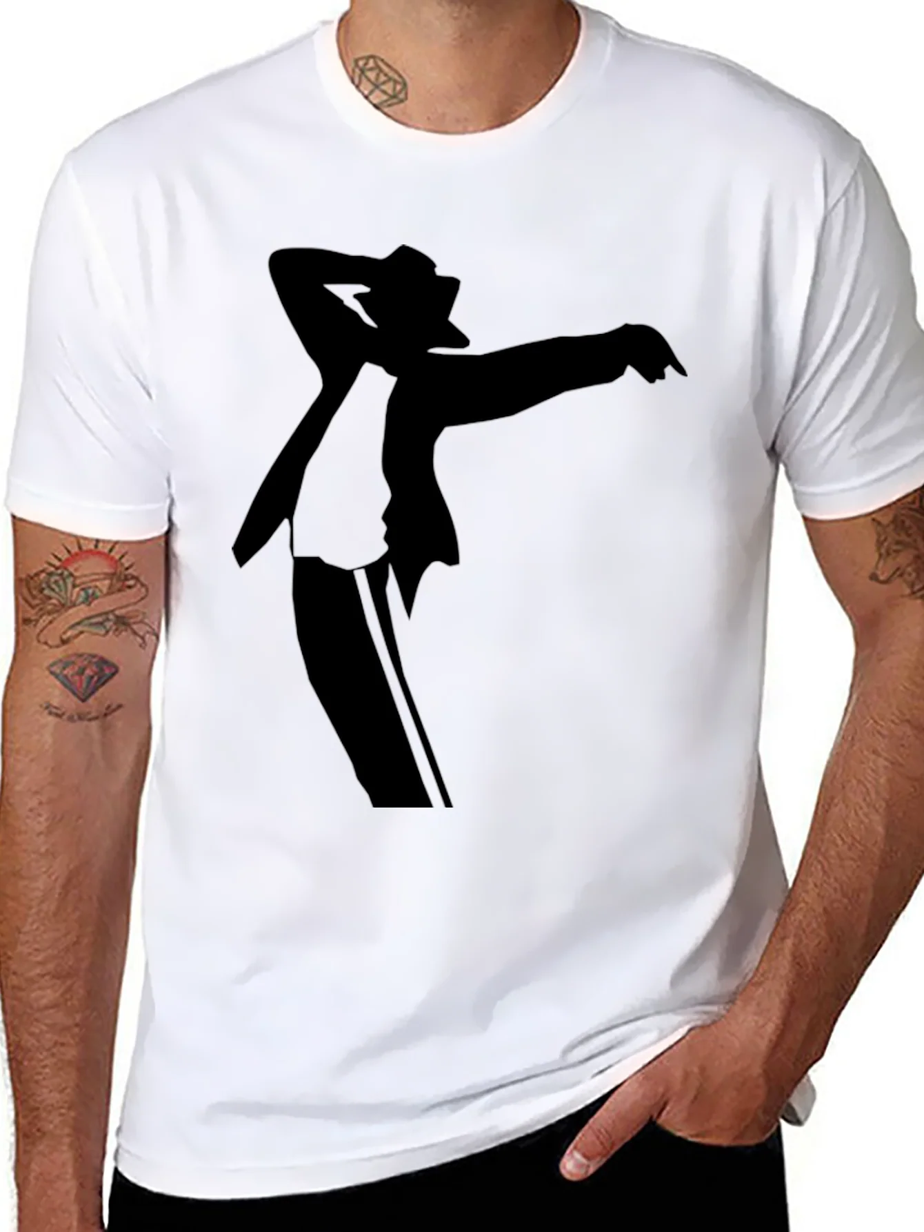 Michael Jackson Silhouette Black Graphic T-Shirt