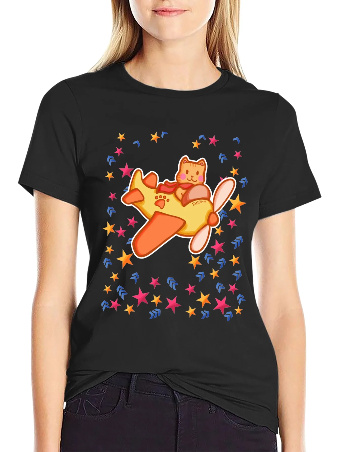 Cat Pilot T-Shirt - Fun Whimsical Design