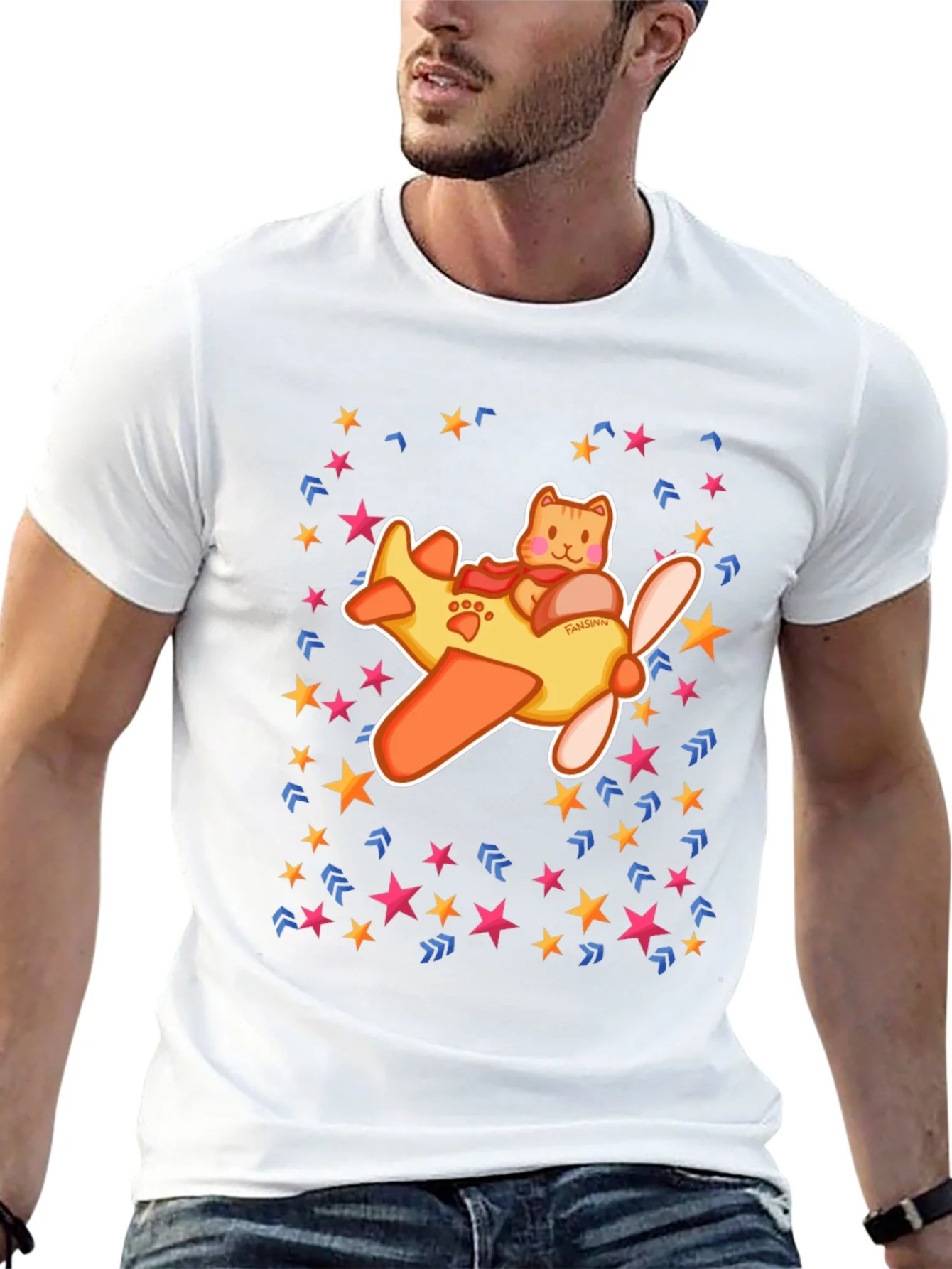 Cat Pilot T-Shirt - Fun Whimsical Design