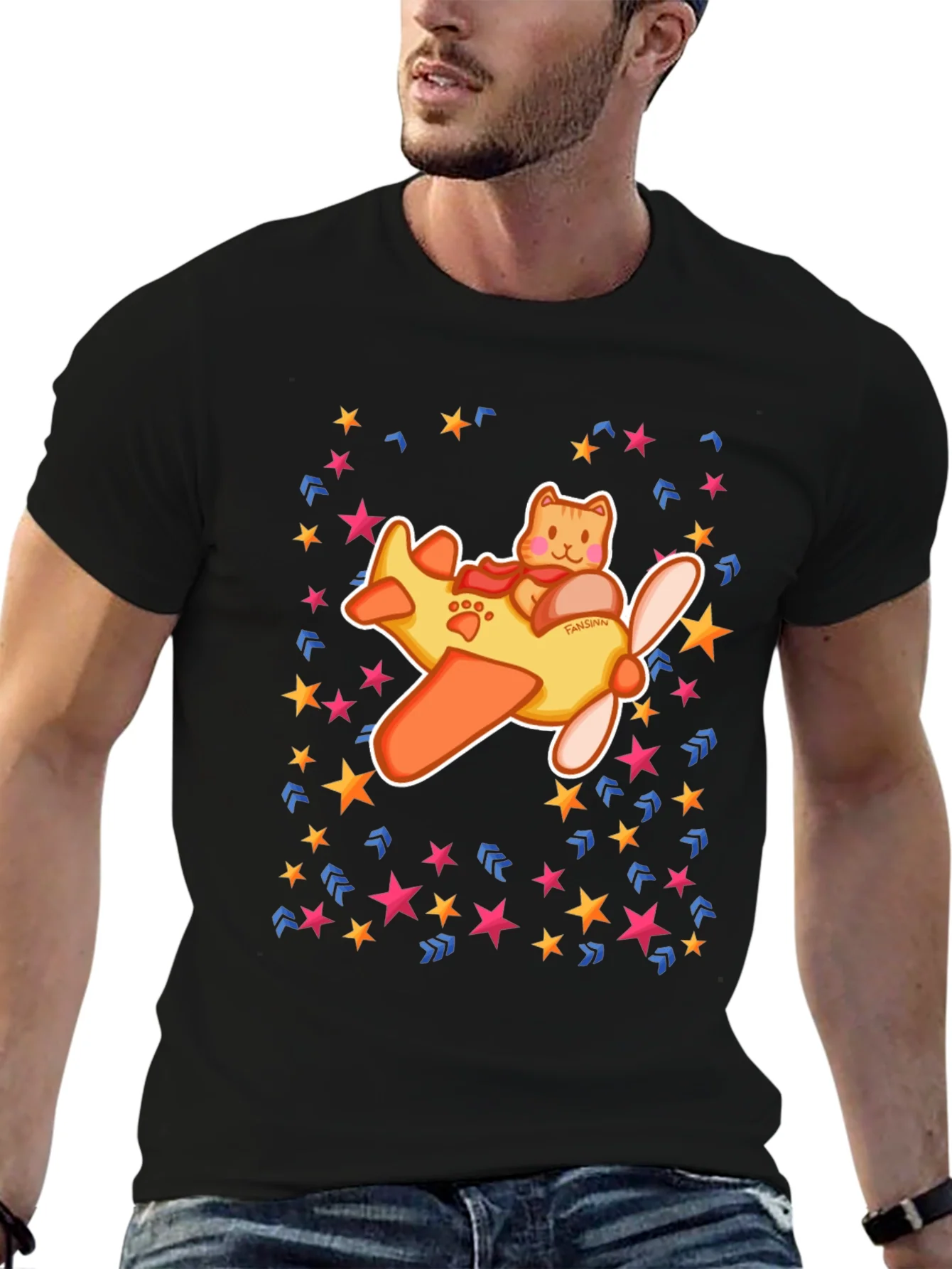 Cat Pilot T-Shirt - Fun Whimsical Design