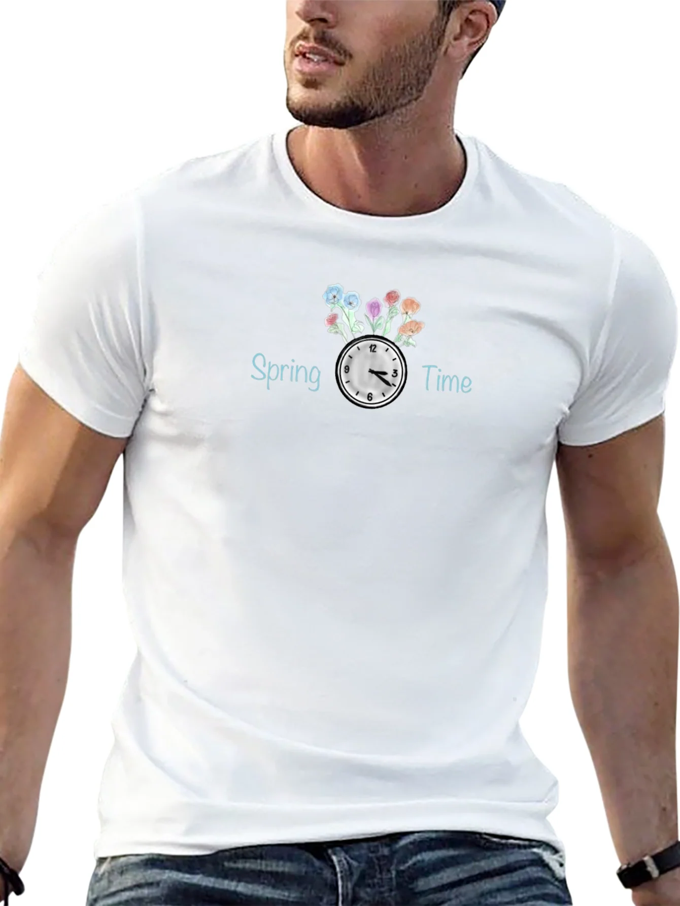 Spring Time Floral Clock T-Shirt