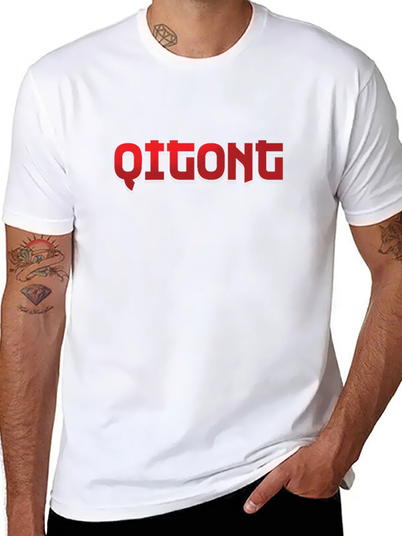 Qitong Graphic Black Tee