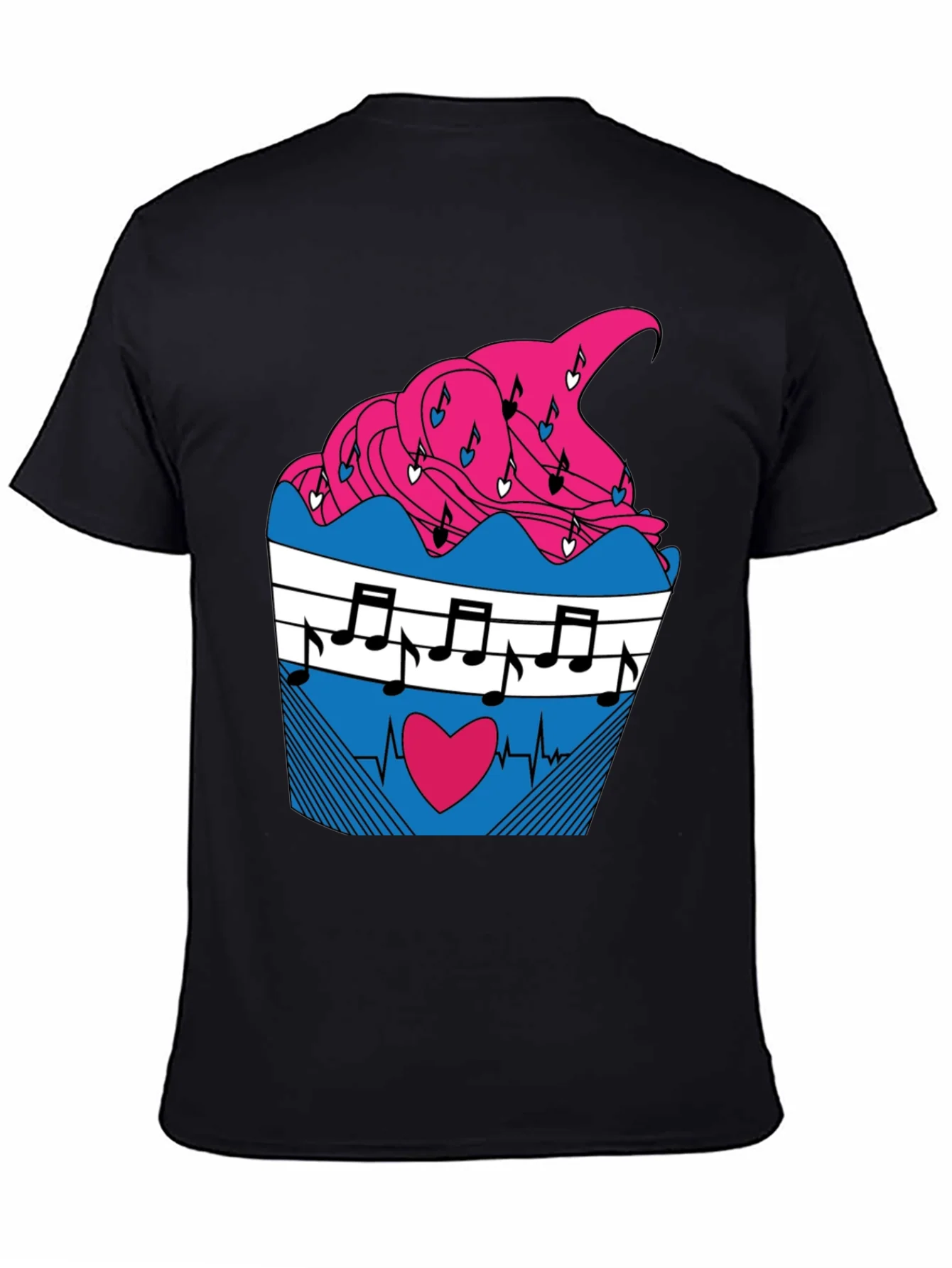 Music Heartbeat Cupcake Graphic Tee