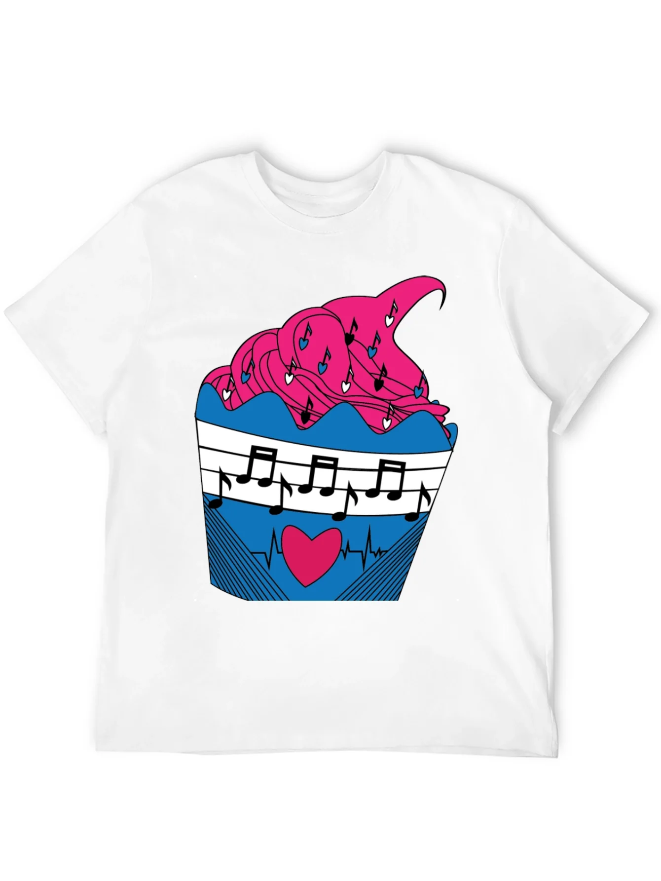 Music Heartbeat Cupcake Graphic Tee