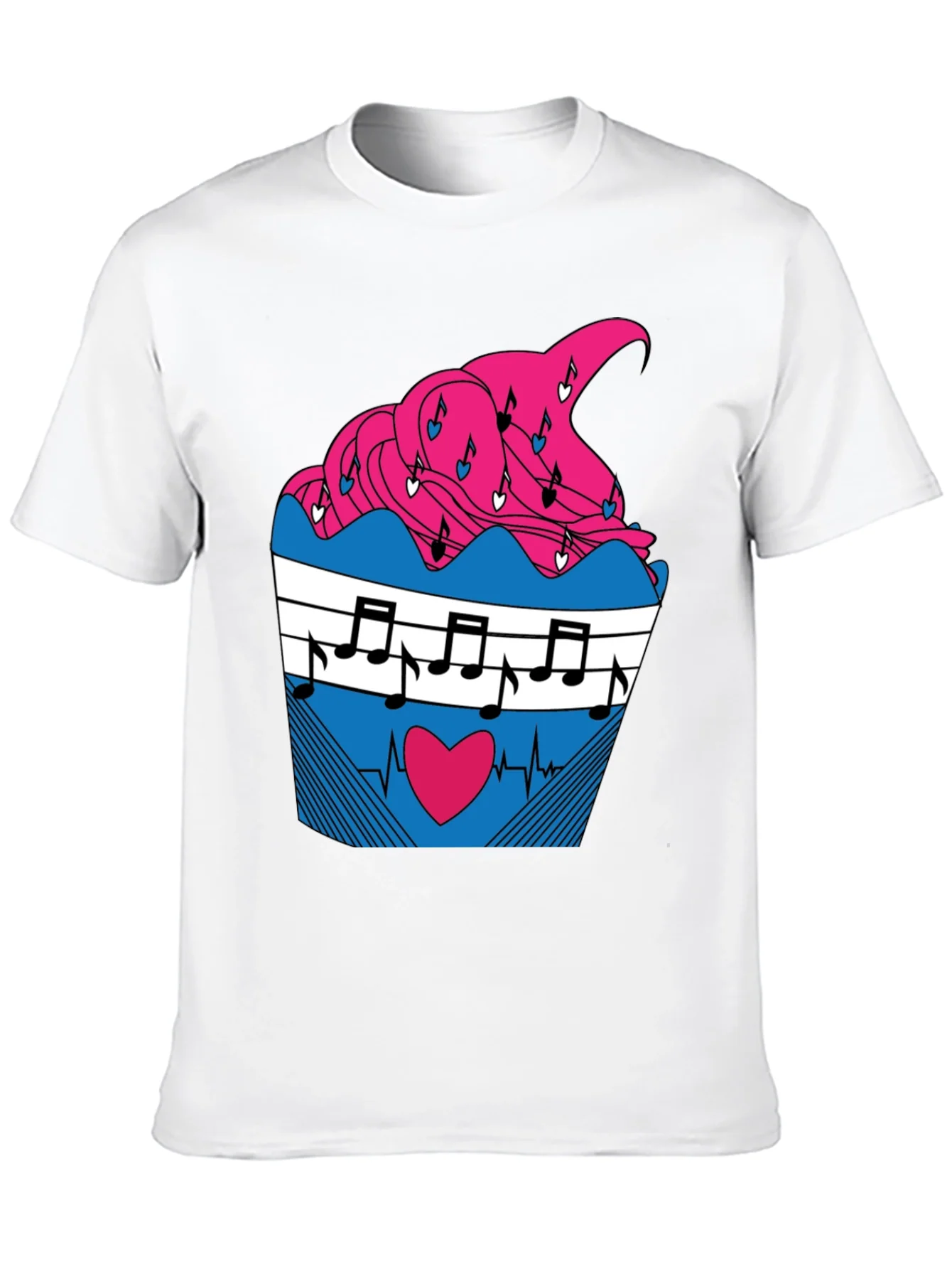 Music Heartbeat Cupcake Graphic Tee