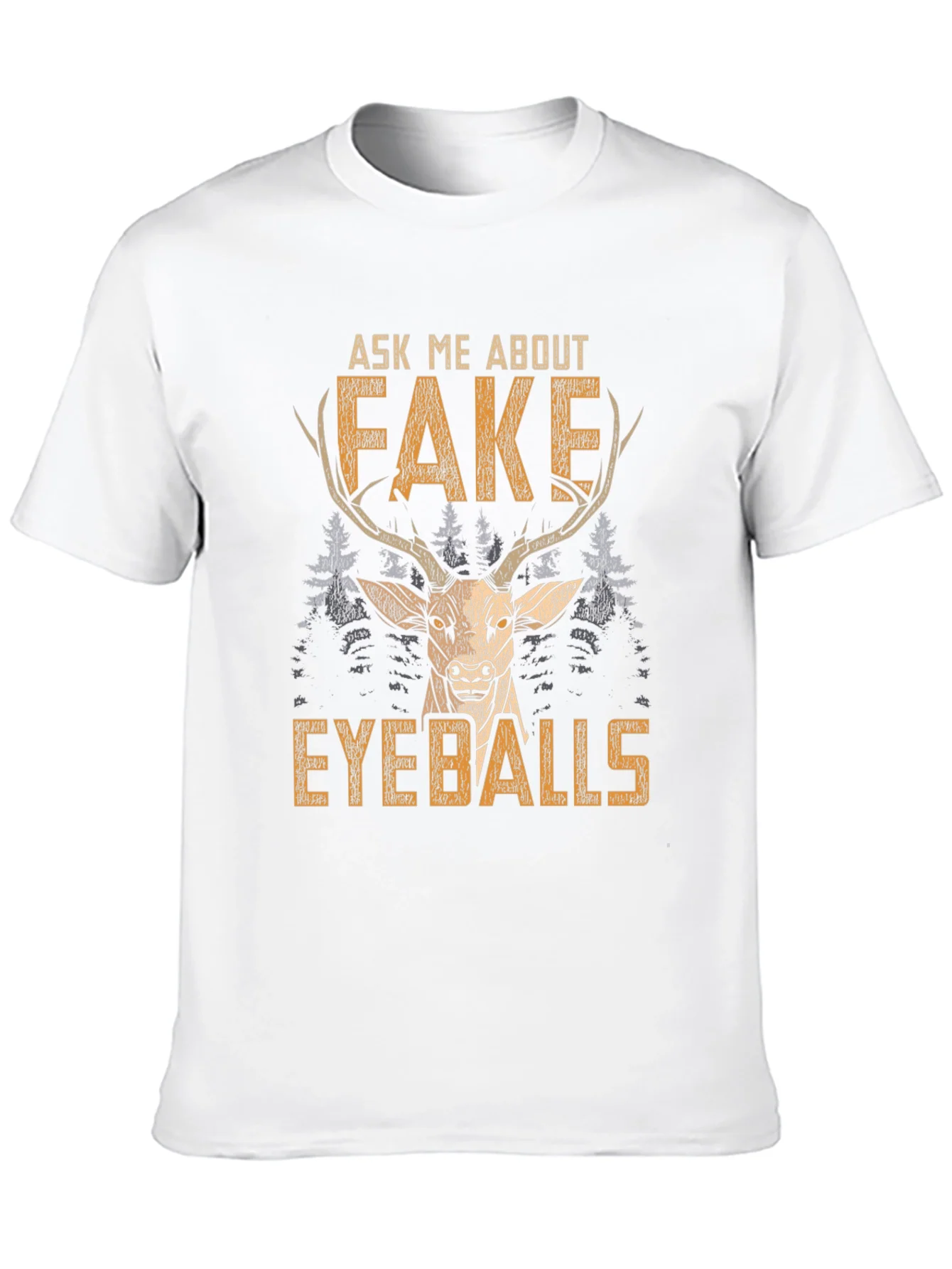 Funny Fake Eyeballs Deer Graphic T-Shirt