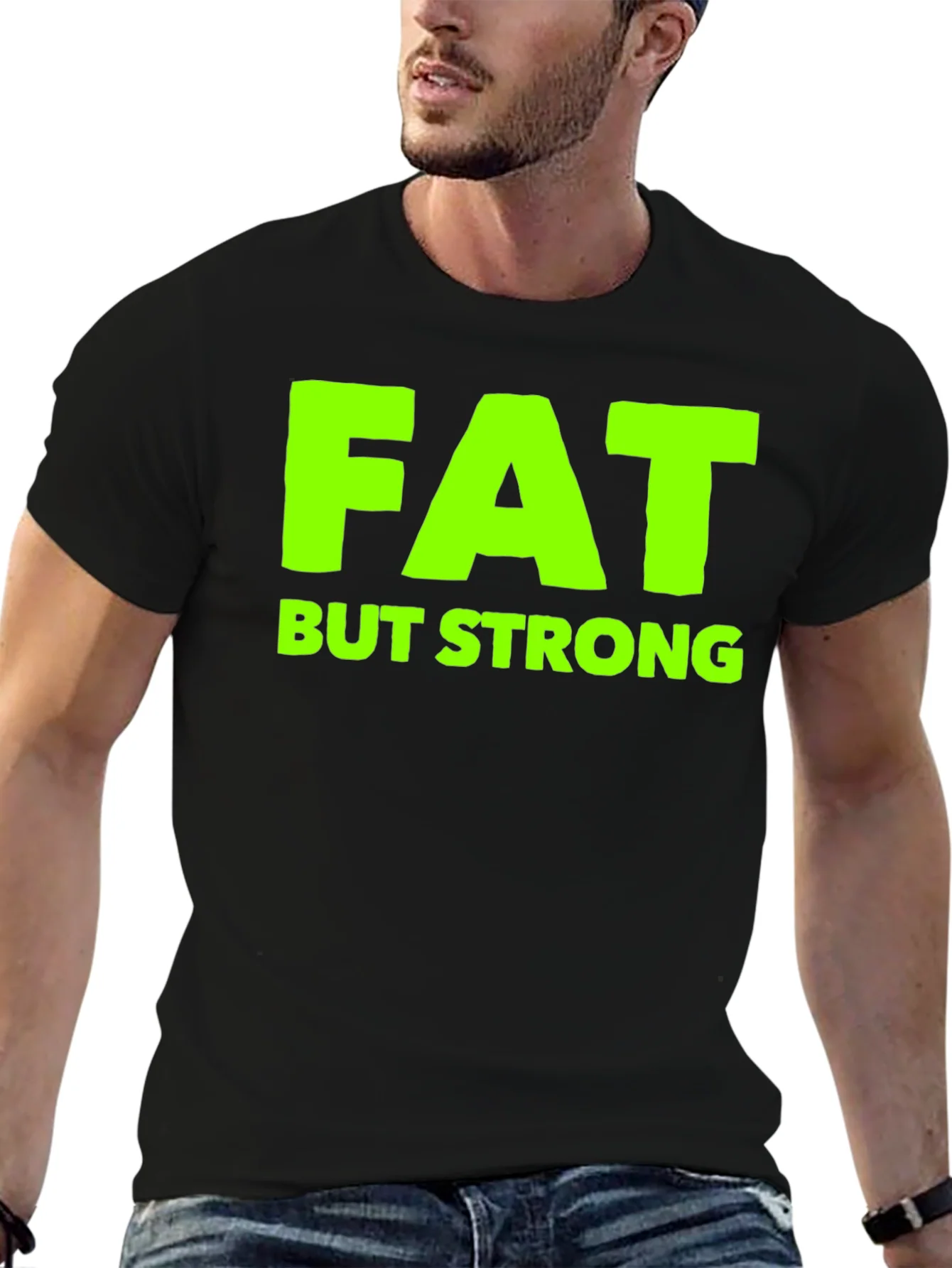Fat But Strong Graphic Tee - Black