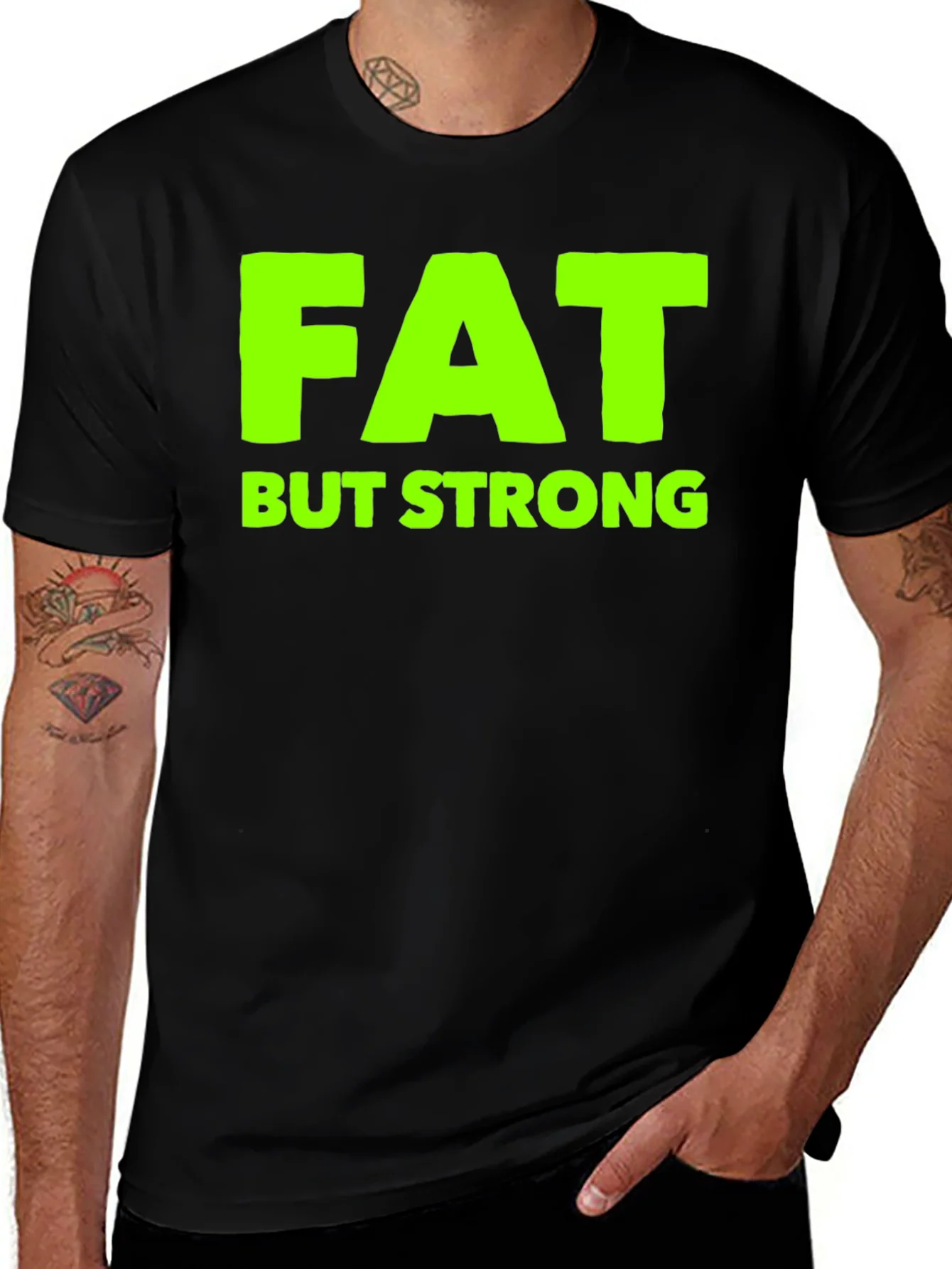 Fat But Strong Graphic Tee - Black