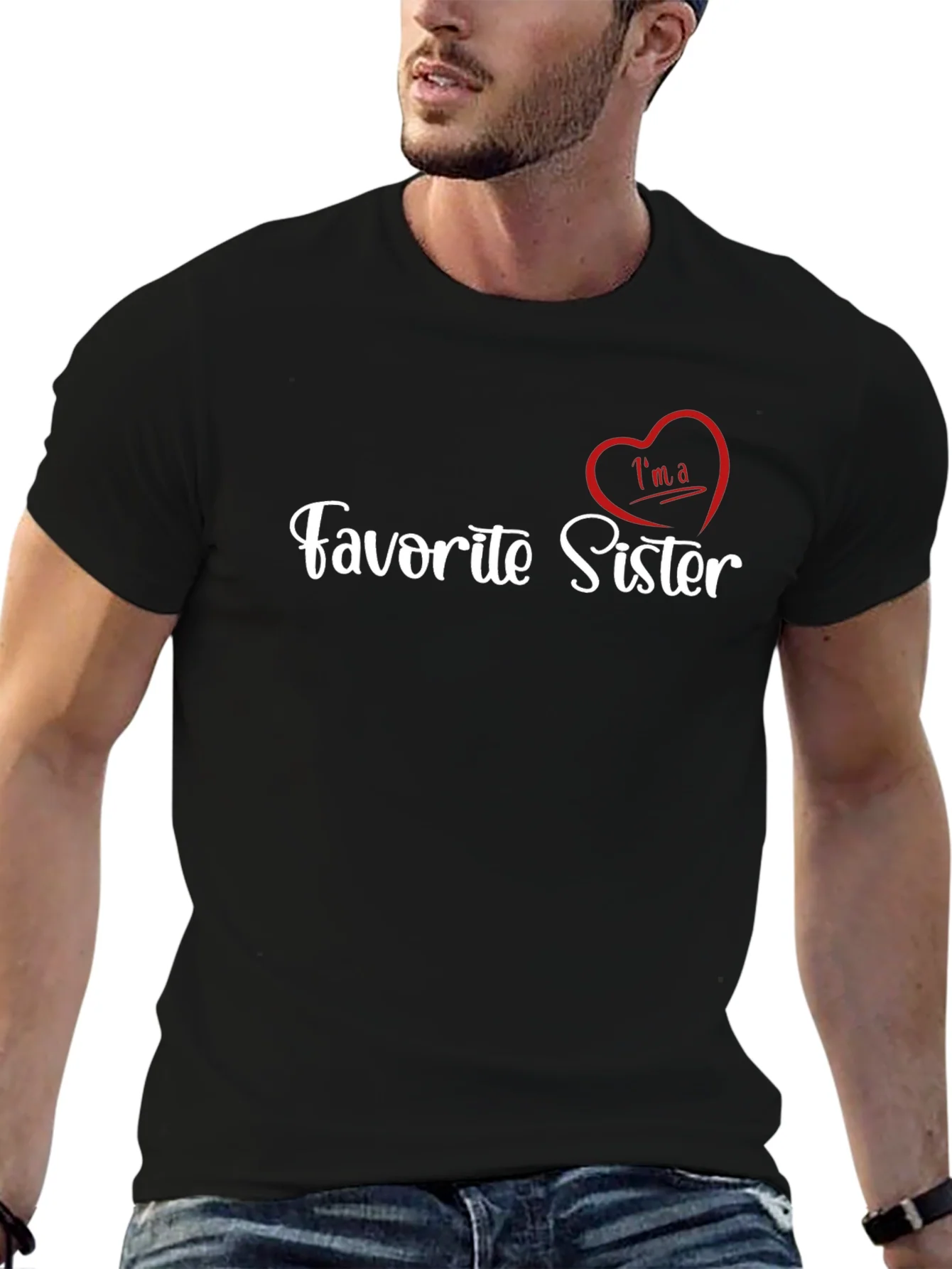 Favorite Sister T-Shirt - Heart Graphic