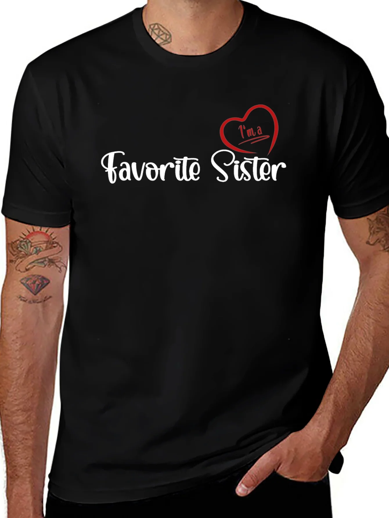 Favorite Sister T-Shirt - Heart Graphic