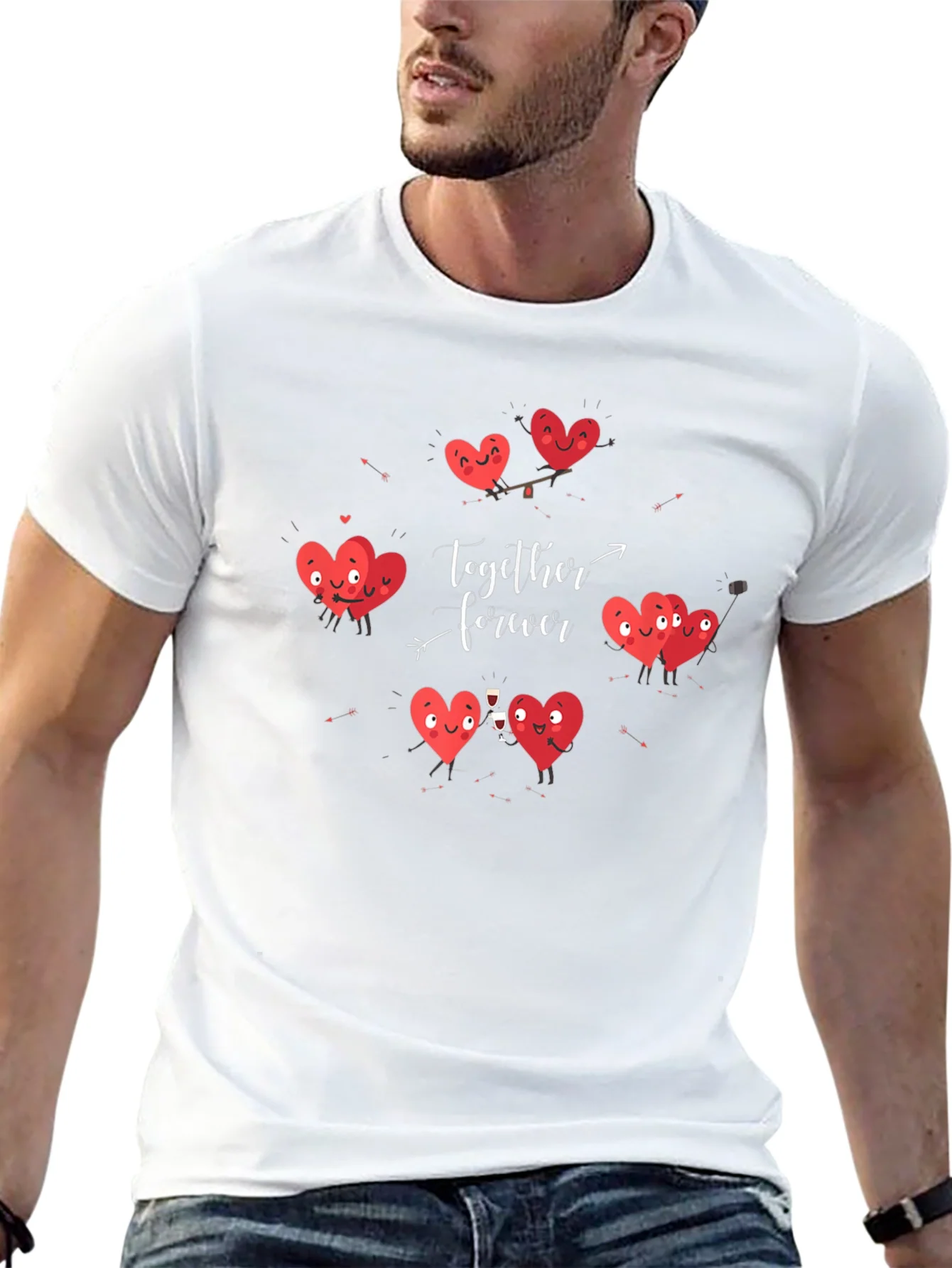 Hearts Together Forever Valentines Day T-Shirt