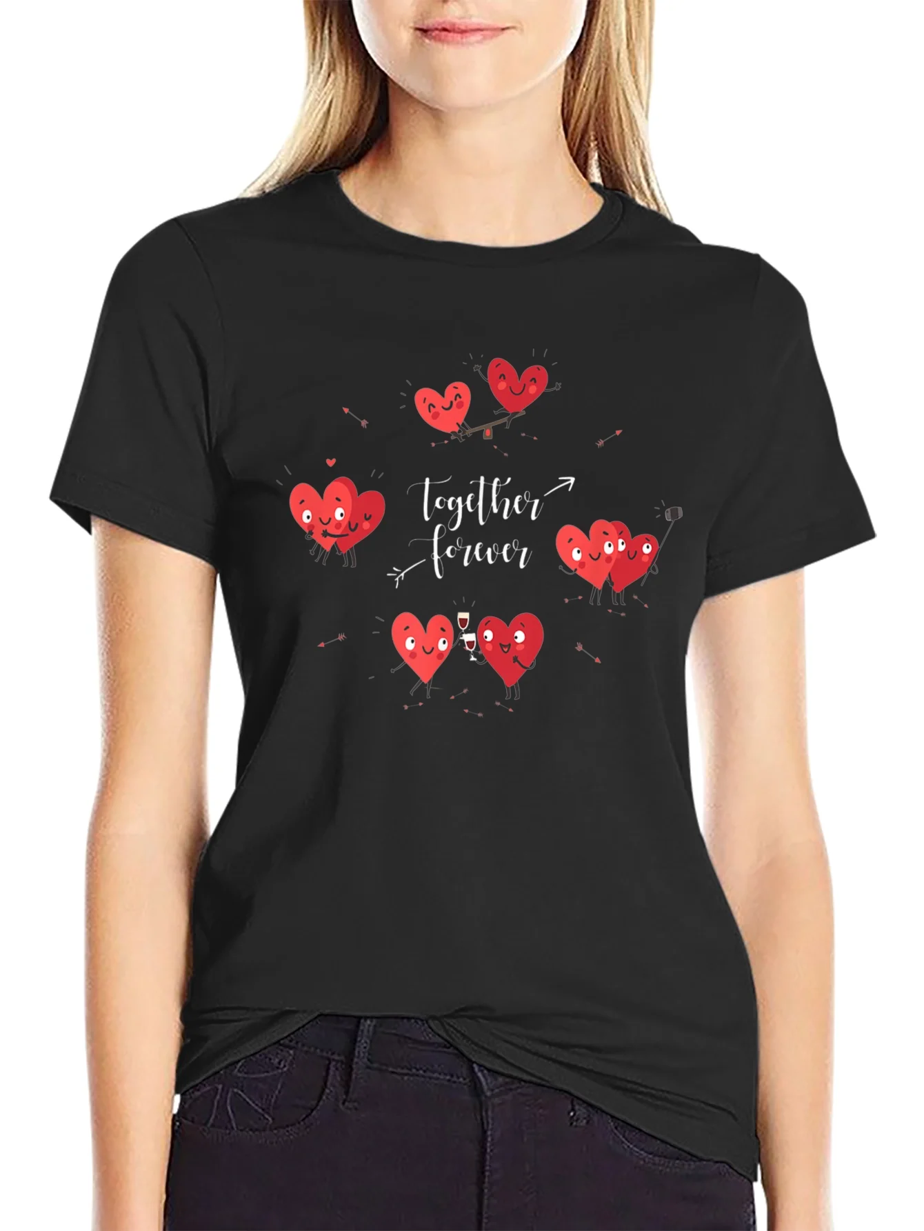 Hearts Together Forever Valentines Day T-Shirt