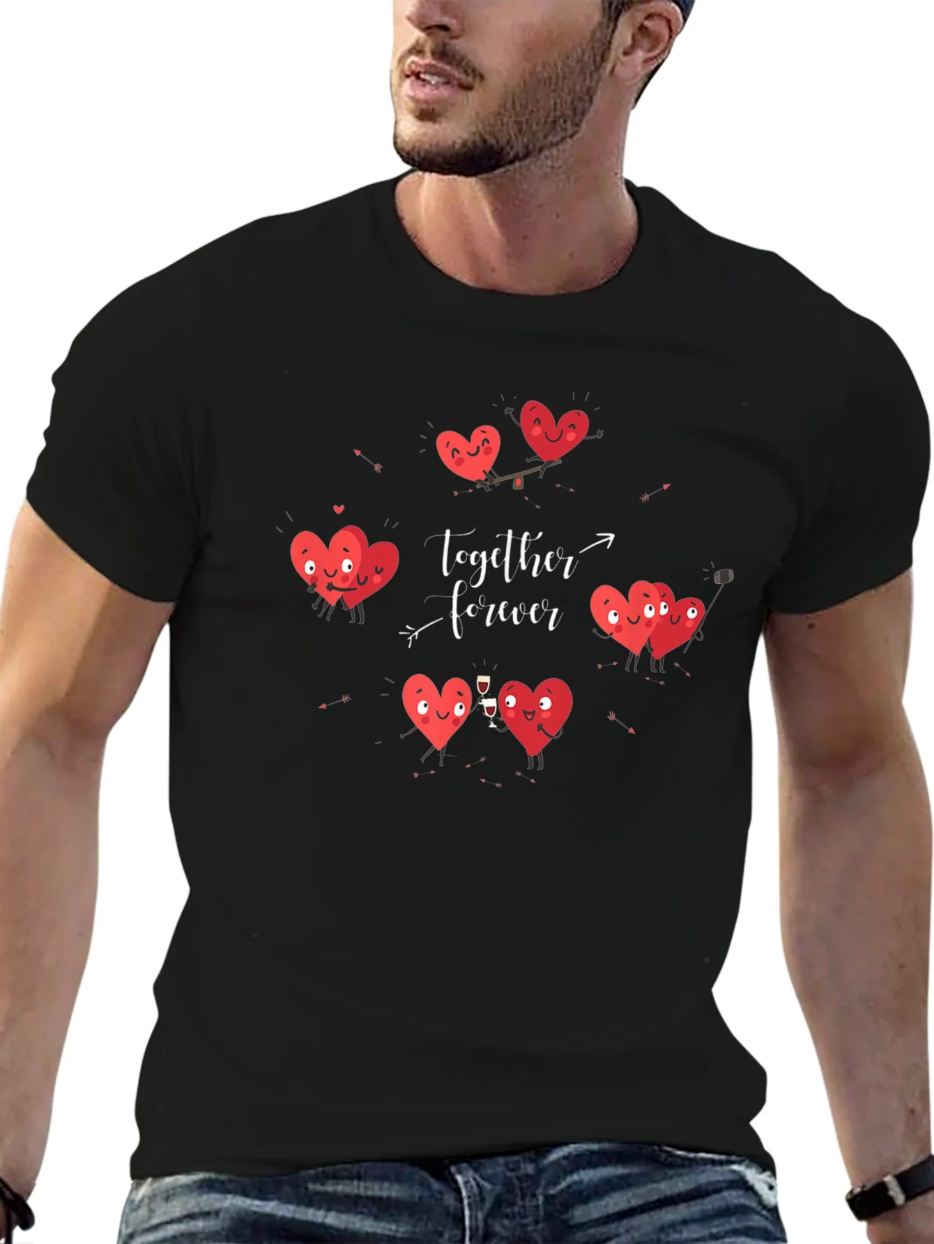 Hearts Together Forever Valentines Day T-Shirt