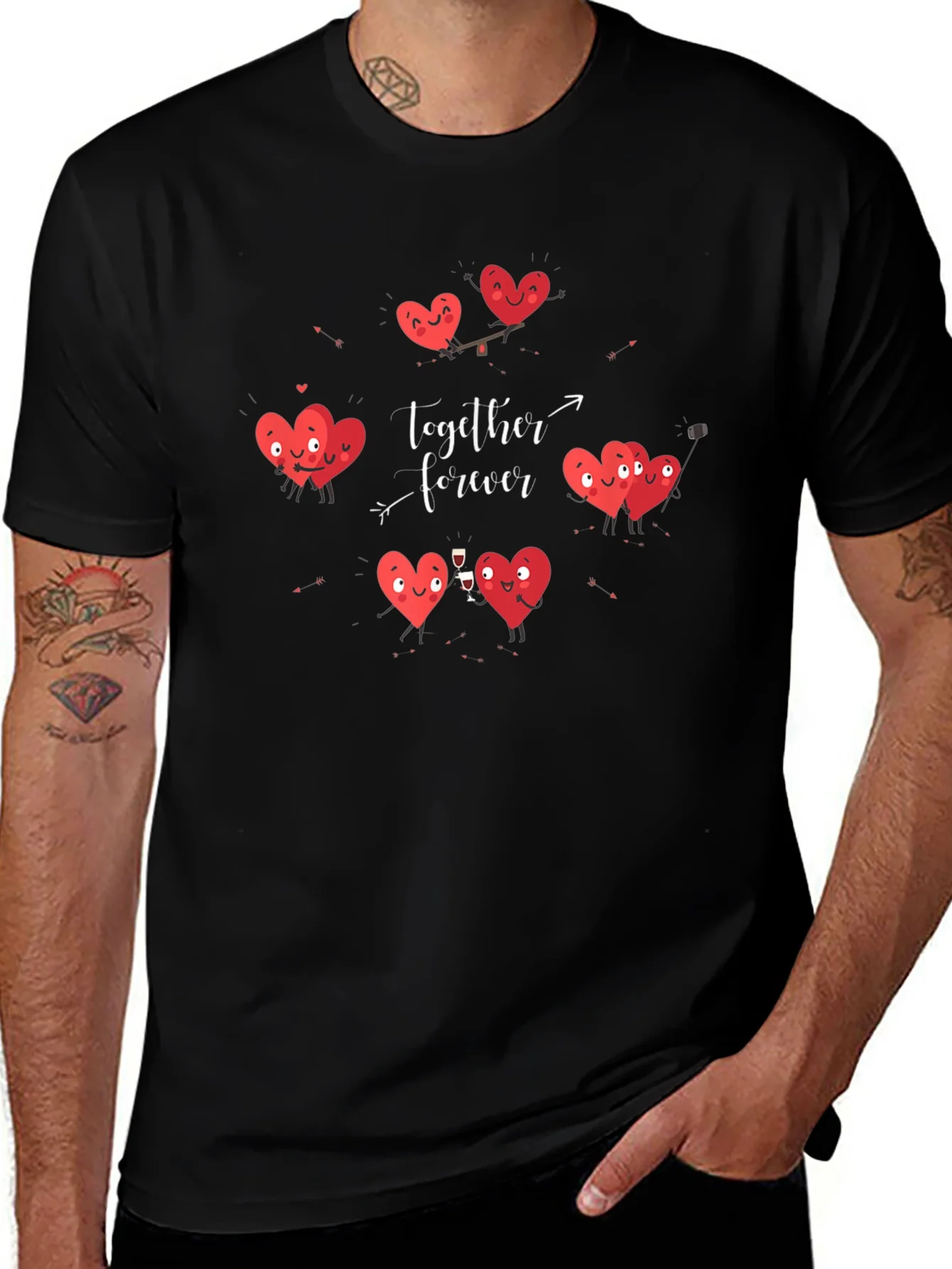 Hearts Together Forever Valentines Day T-Shirt
