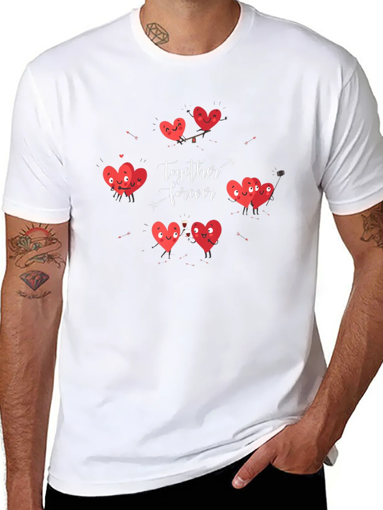 Hearts Together Forever Valentines Day T-Shirt