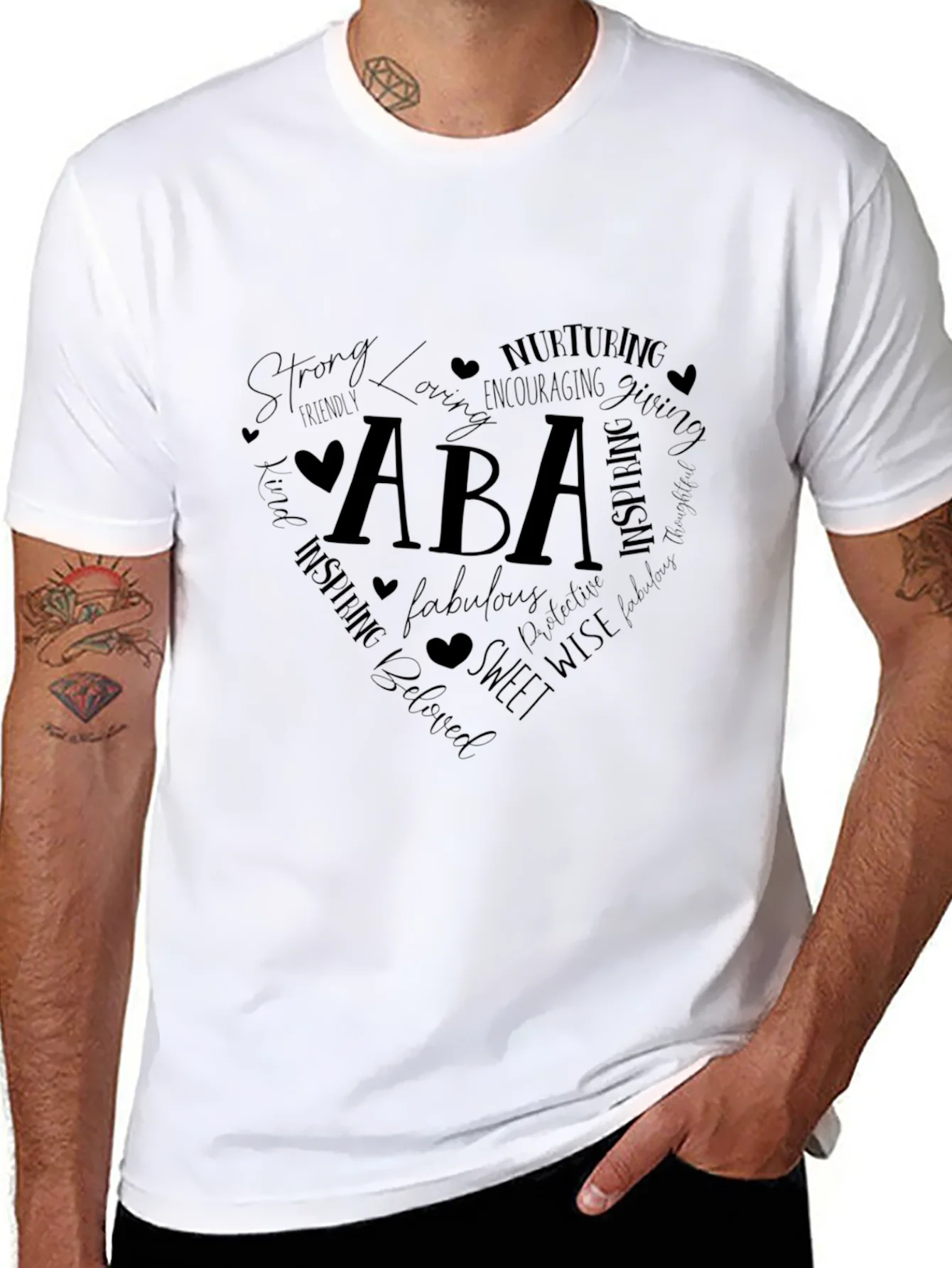 ABA Heart T-Shirt - Loving Nurturing Inspiring