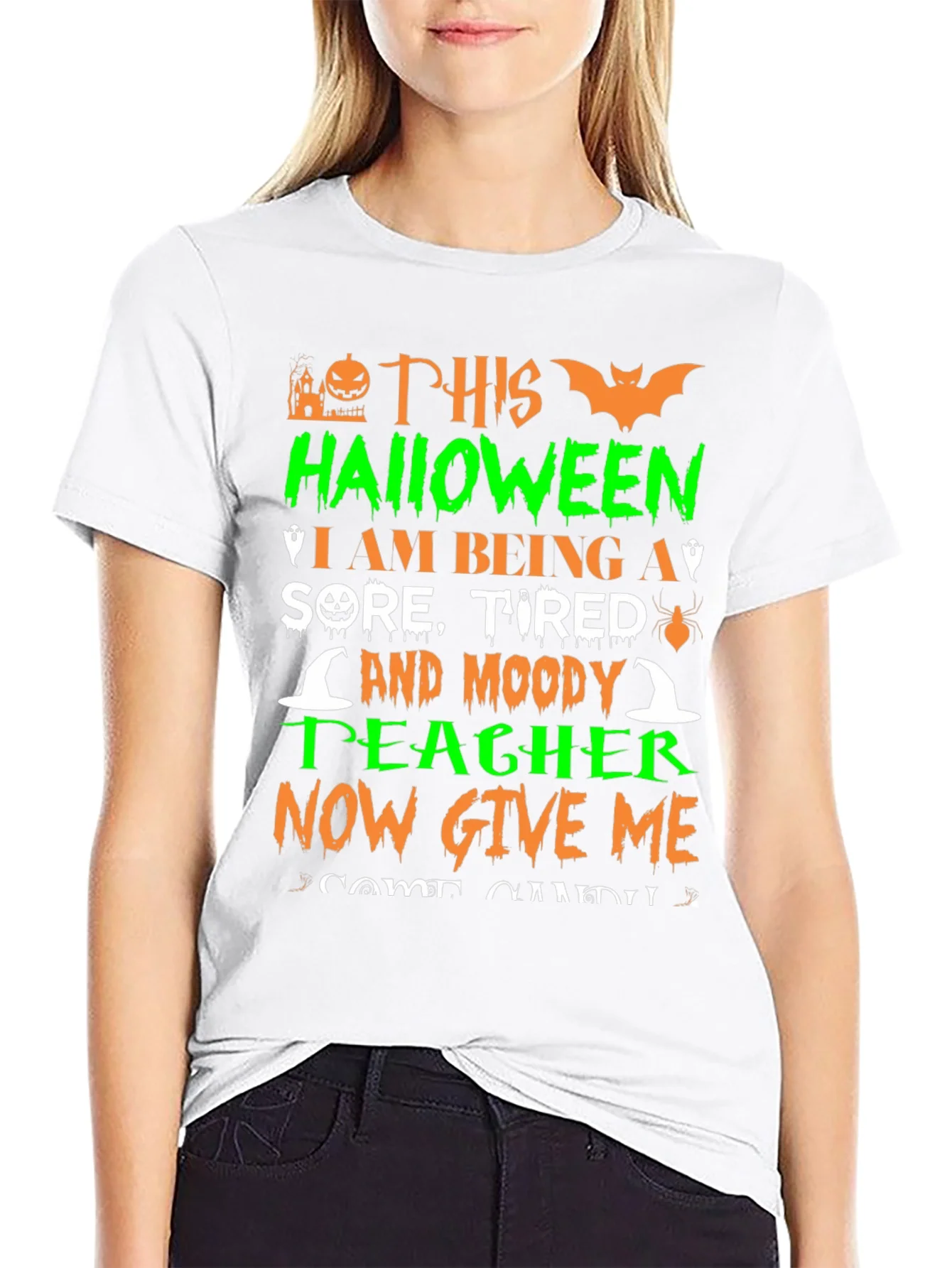 Halloween Teacher T-Shirt - Sore Tired & Moody