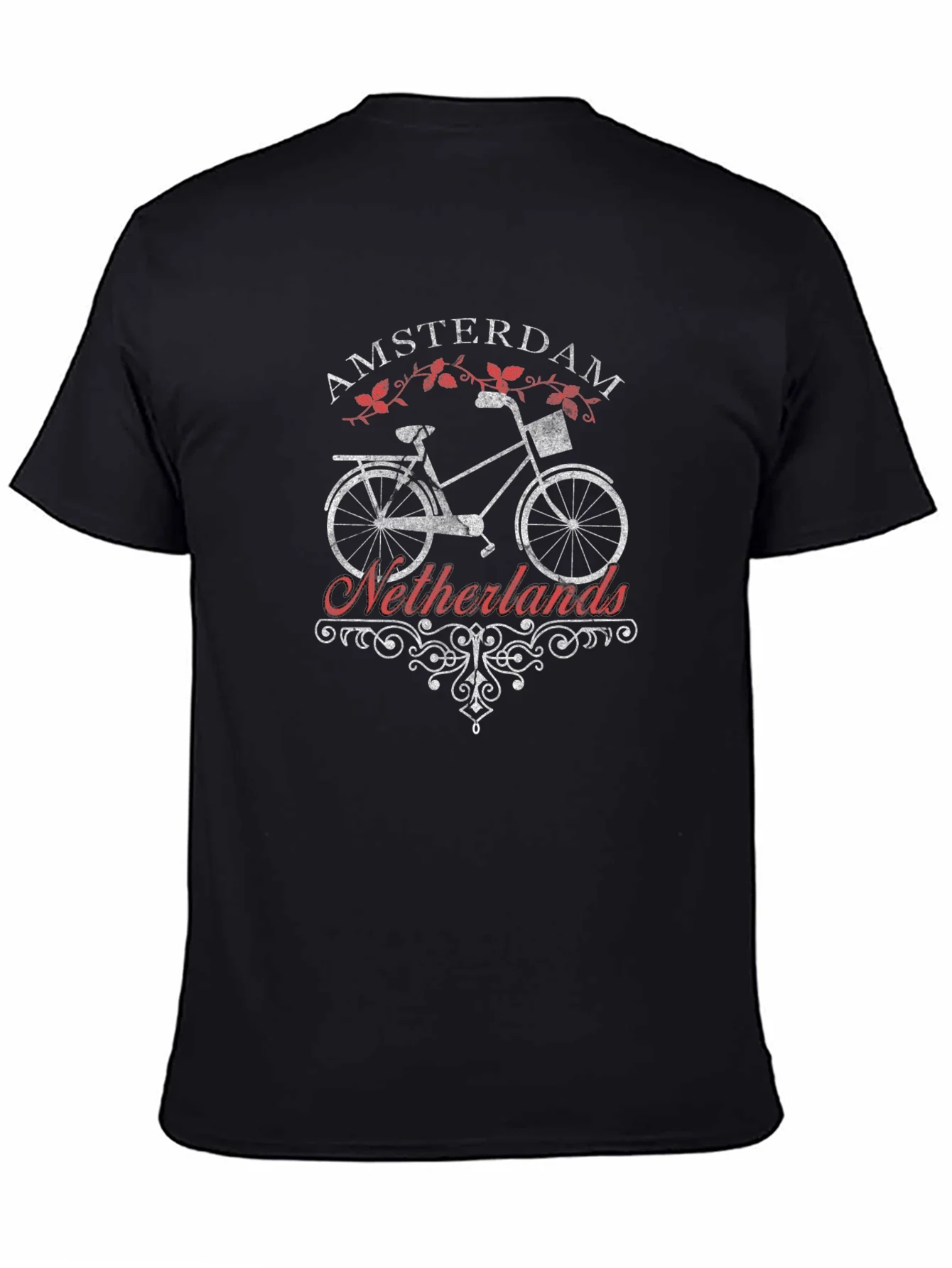 Amsterdam Netherlands Bike T-Shirt - Black