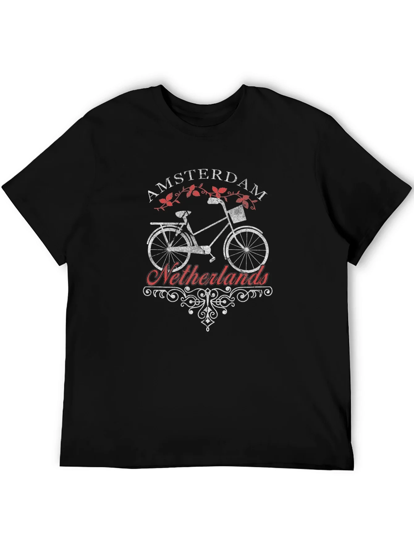 Amsterdam Netherlands Bike T-Shirt - Black