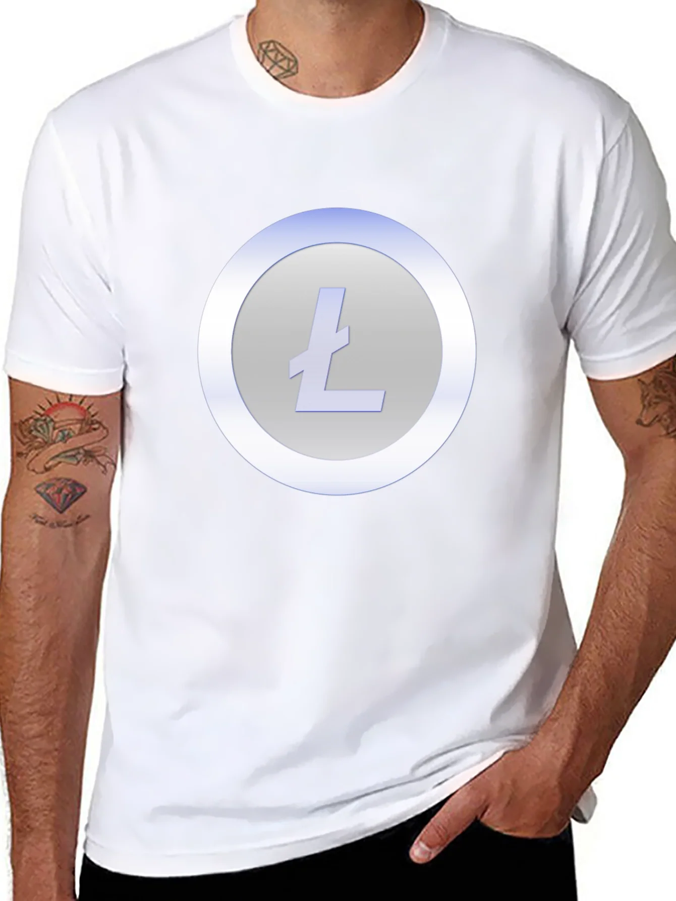 Litecoin Crypto T-Shirt - Black Crew Neck Tee