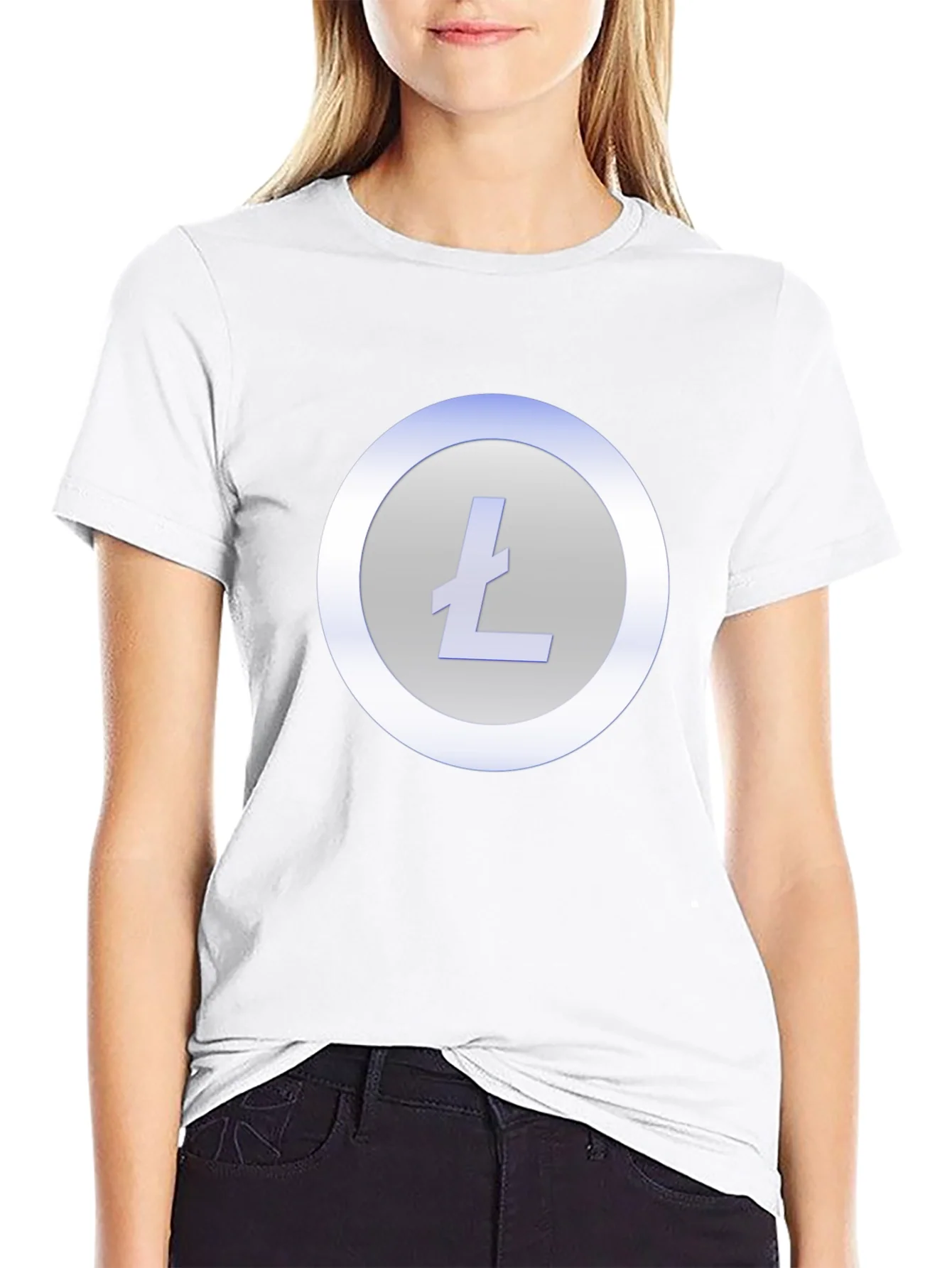 Litecoin Crypto T-Shirt - Black Crew Neck Tee