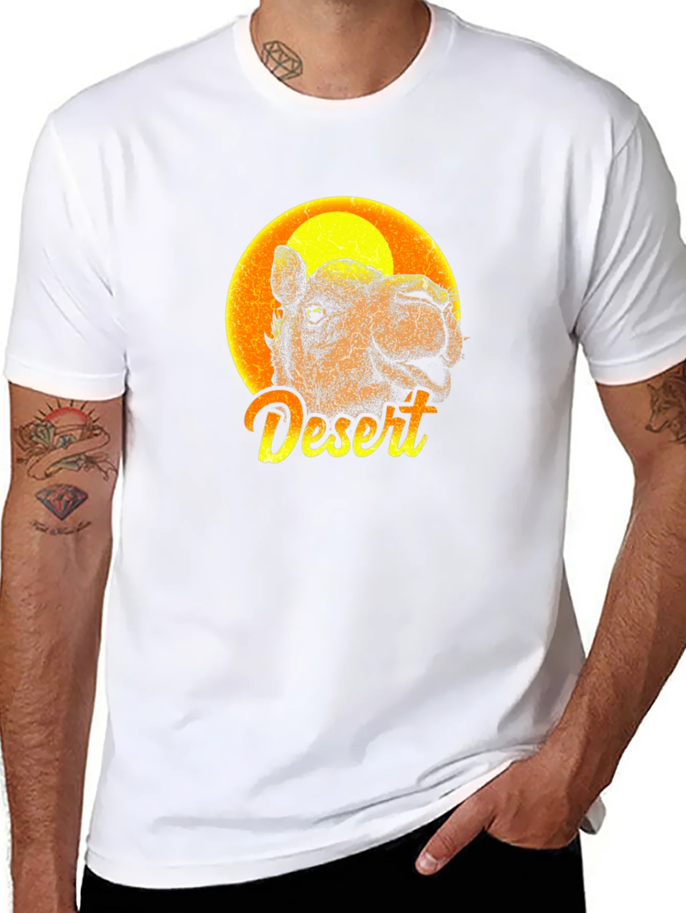 Desert Camel Graphic Tee - Mens Black T-Shirt