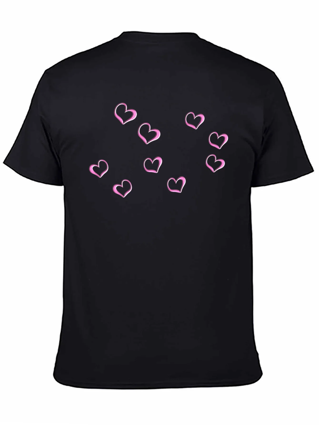 Hearts Graphic Mens Black T-Shirt