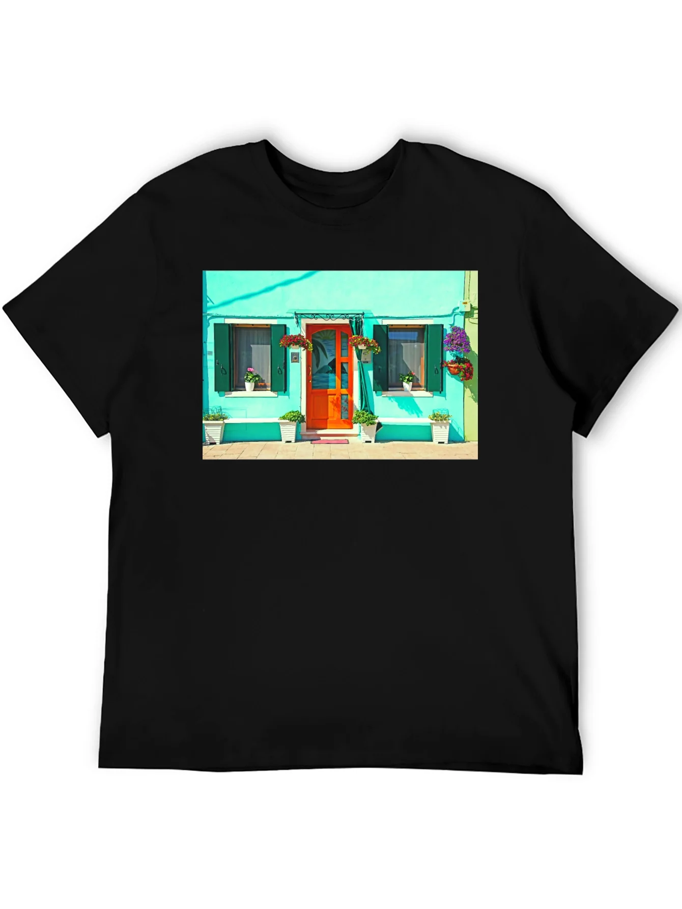 Colorful House Graphic T-Shirt