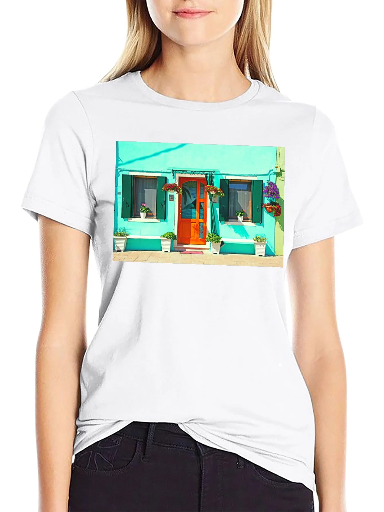 Colorful House Graphic T-Shirt