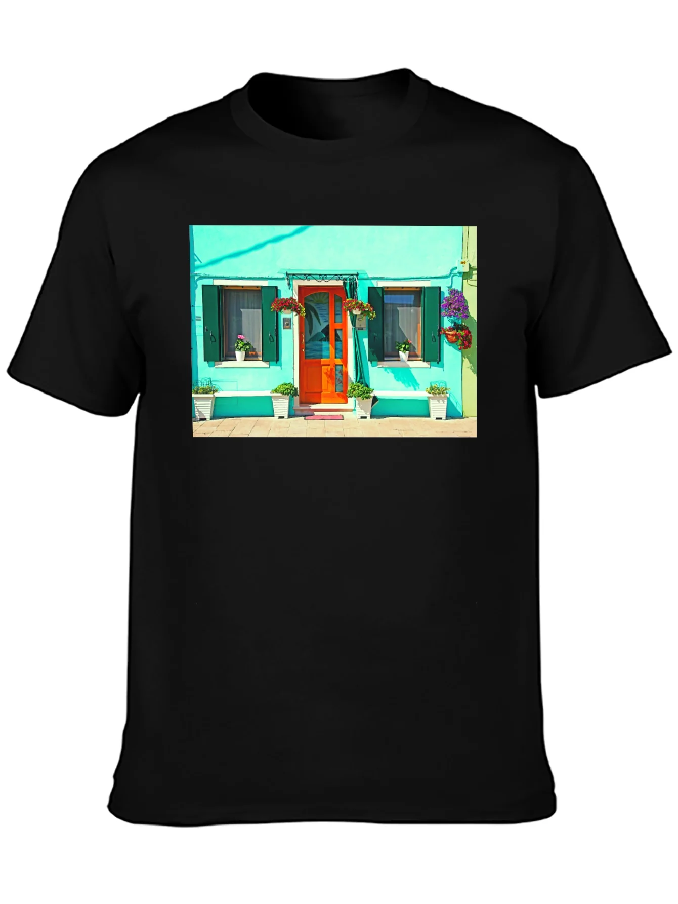 Colorful House Graphic T-Shirt