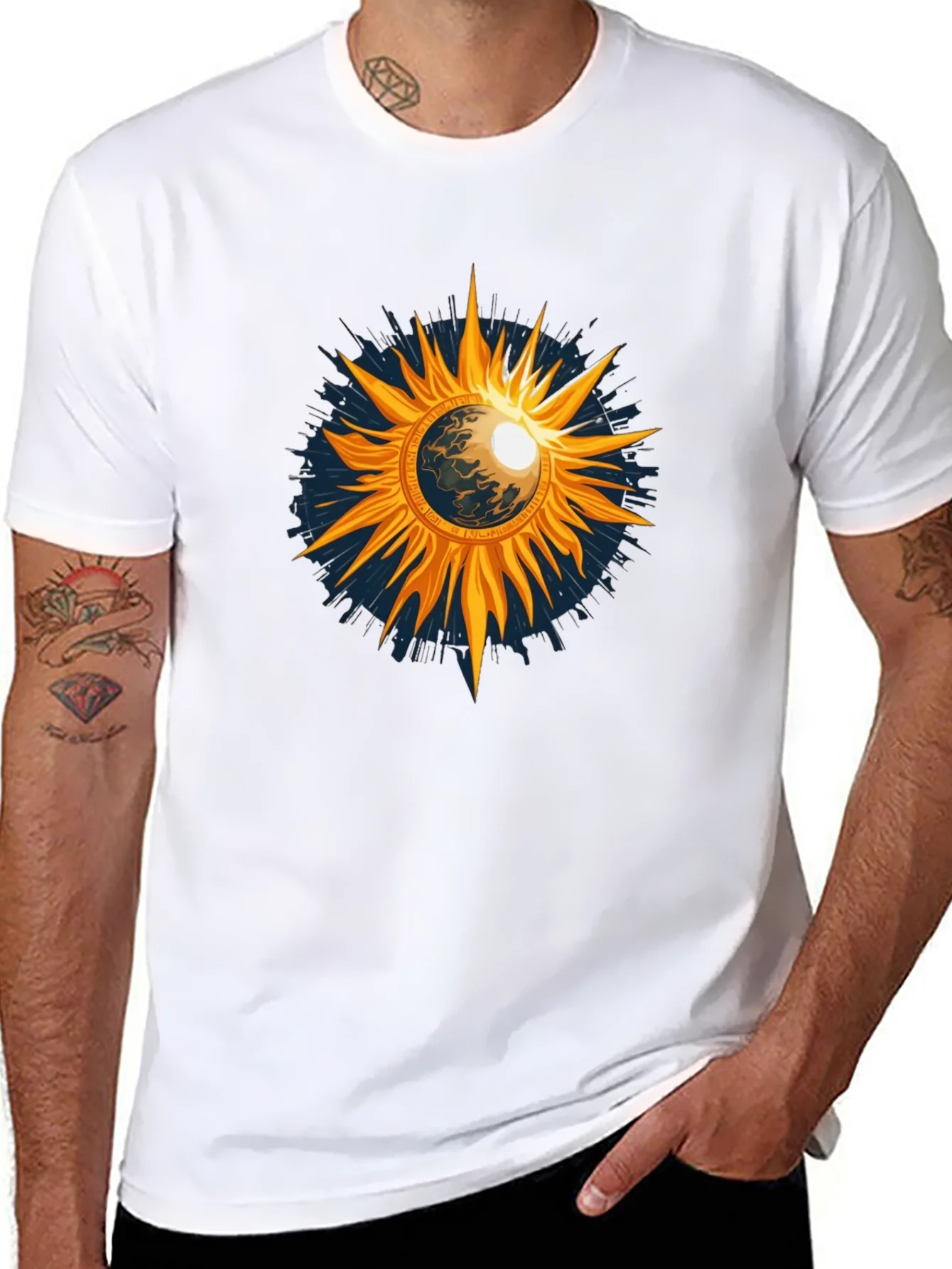 Cosmic Sun Graphic Tee - Black