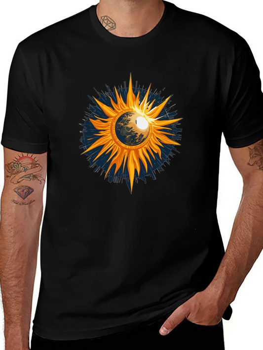 Cosmic Sun Graphic Tee - Black
